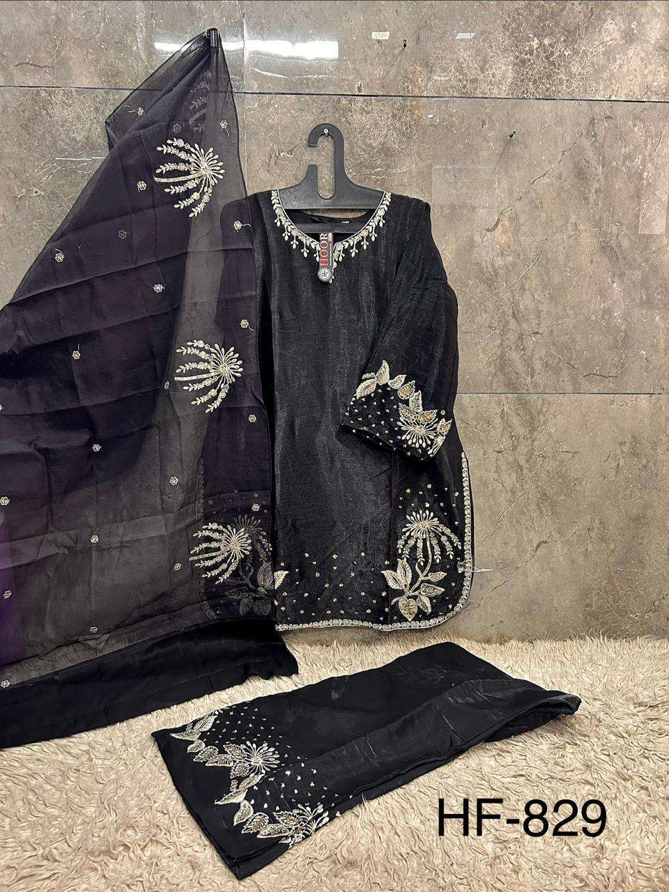 HOOR TEX HF 829 JIMMY CHOO FABRIC BEAUTIFUL DESIGNER WORK READY MADE PAKISTANI SUIT