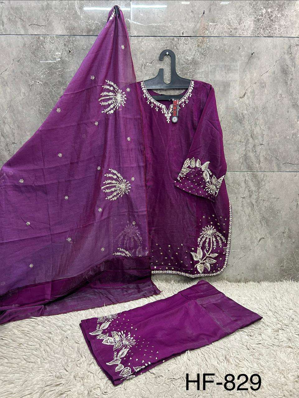 HOOR TEX HF 829 JIMMY CHOO FABRIC BEAUTIFUL DESIGNER WORK READY MADE PAKISTANI SUIT