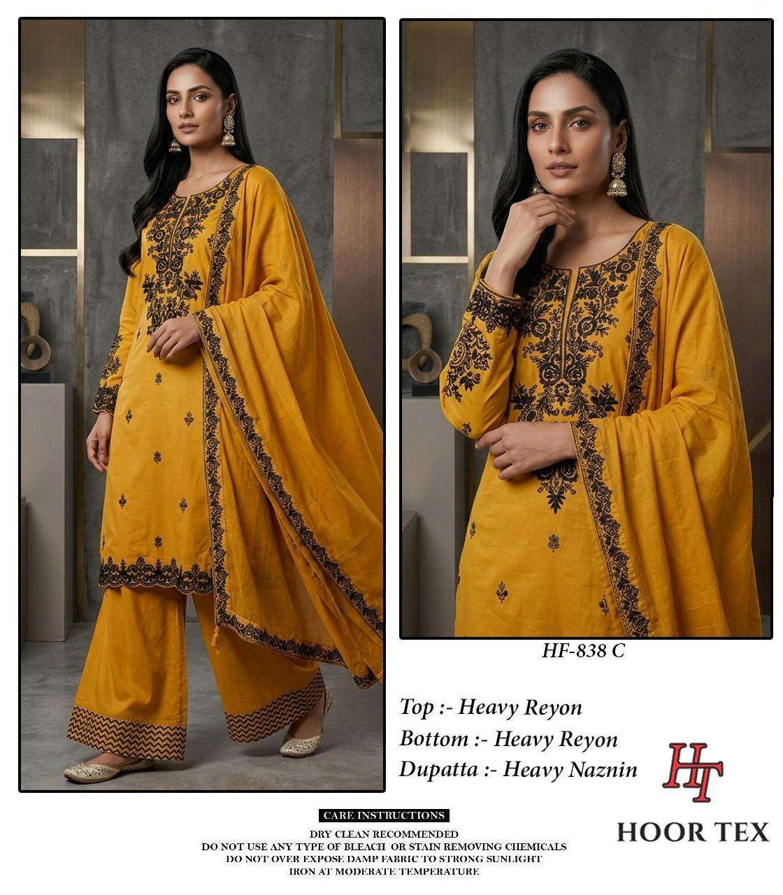 HOOR TEX HF 838 RAYON DESIGNER WORK READY MADE PAKISTANI STYLE SUIT