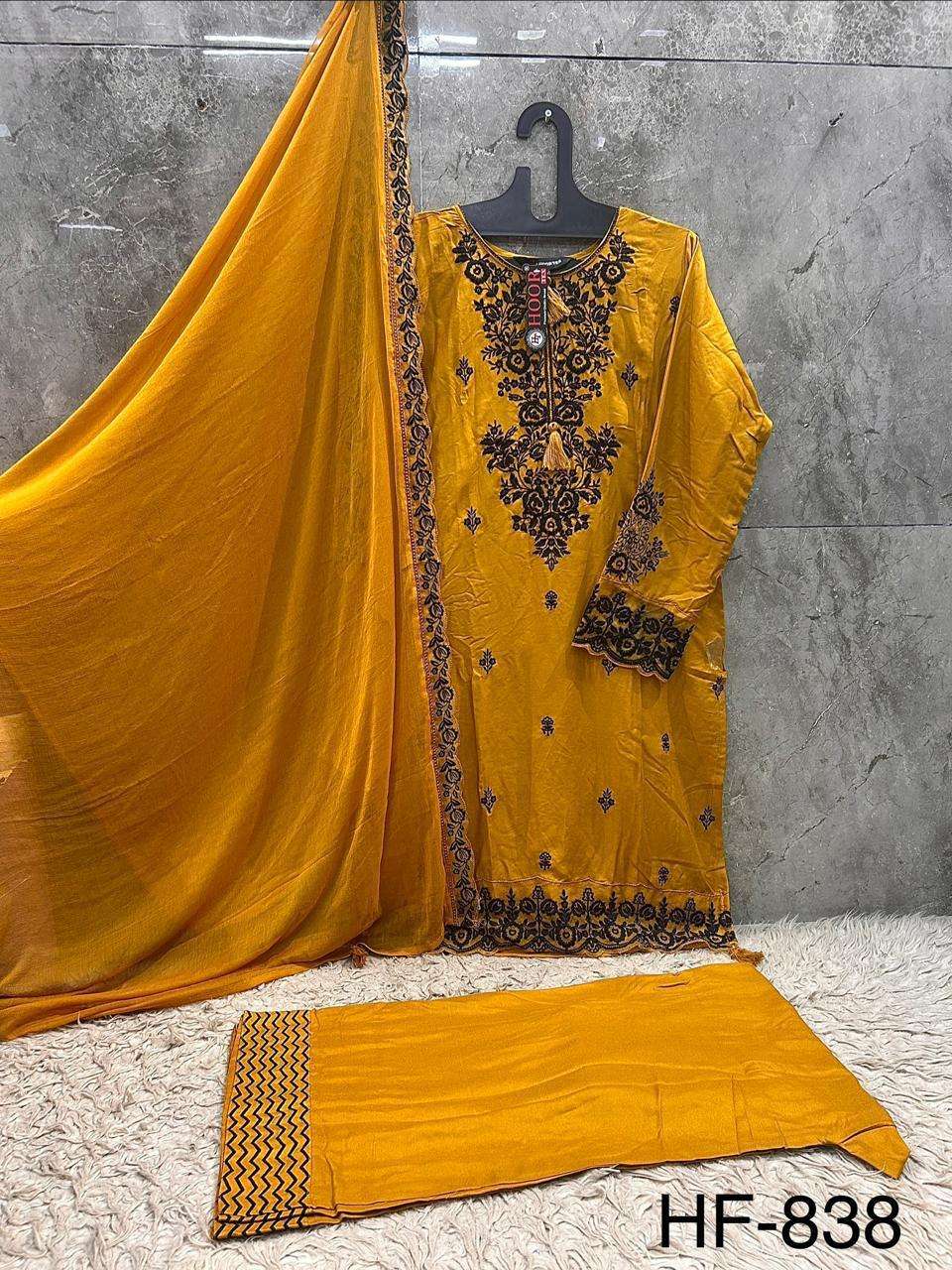 HOOR TEX HF 838 RAYON DESIGNER WORK READY MADE PAKISTANI STYLE SUIT