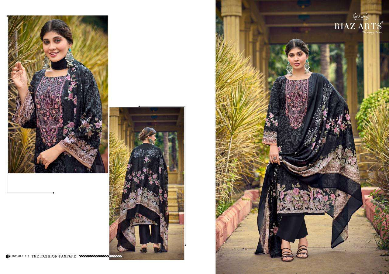 RIAZ ARTS MUSAFIR VOL 35 LAWN COTTON PRINT WITH EMBROIDERIS WORK SUIT