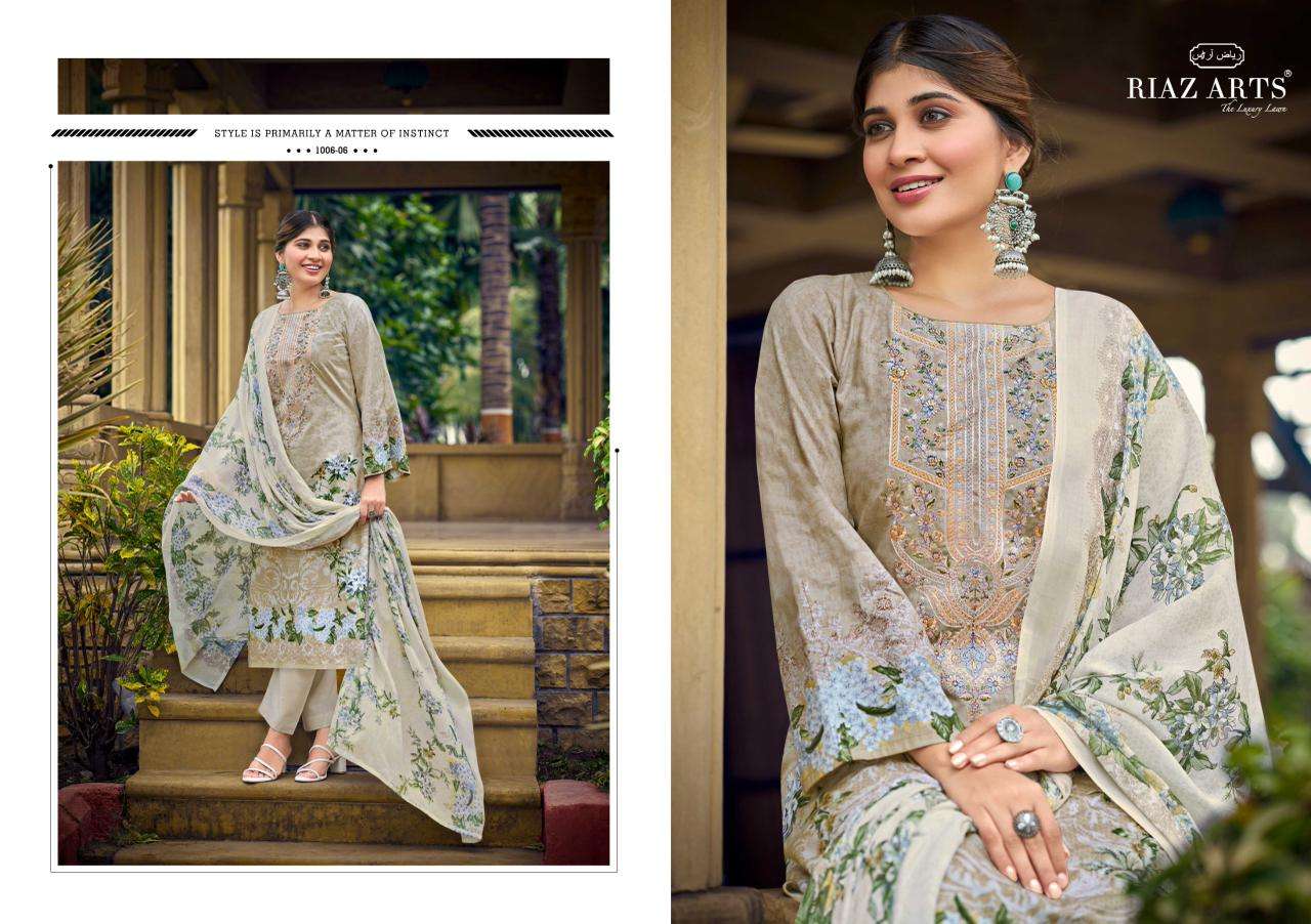 RIAZ ARTS MUSAFIR VOL 35 LAWN COTTON PRINT WITH EMBROIDERIS WORK SUIT