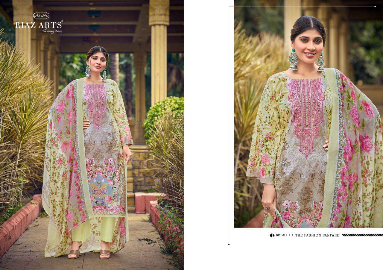 RIAZ ARTS MUSAFIR VOL 35 LAWN COTTON PRINT WITH EMBROIDERIS WORK SUIT