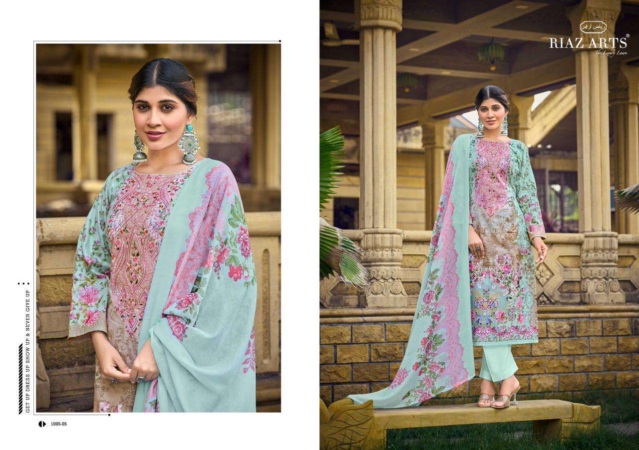 RIAZ ARTS MUSAFIR VOL 35 LAWN COTTON PRINT WITH EMBROIDERIS WORK SUIT