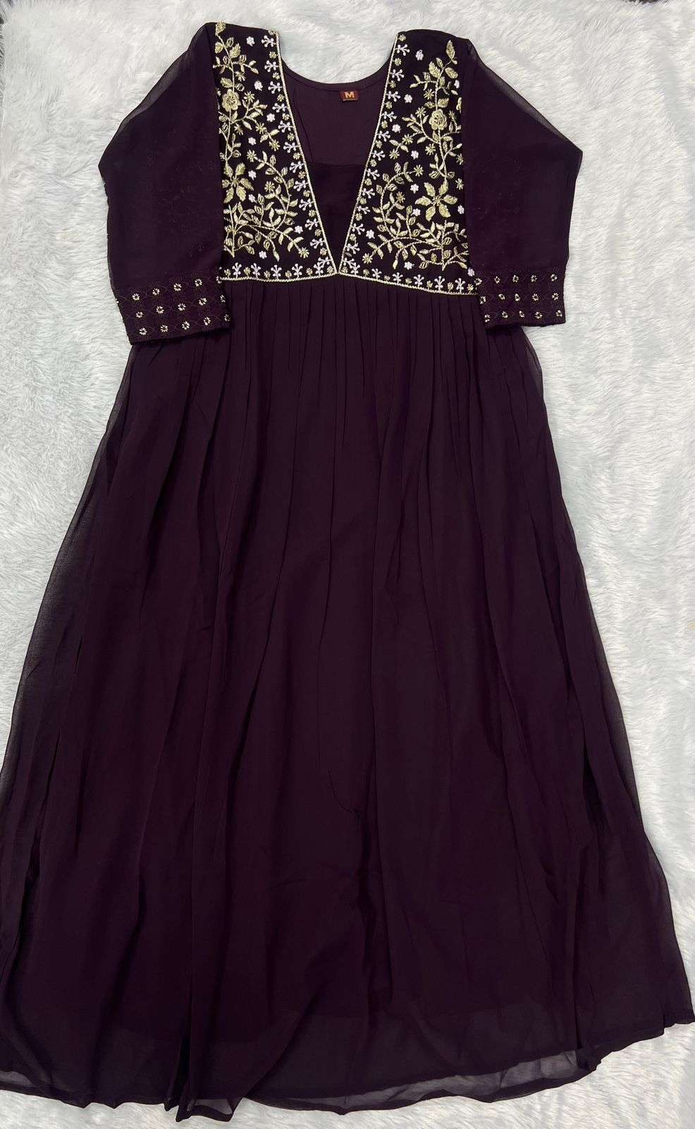 INLI AMAYRA GEORGETTE EMBROIDERY DESIGNER WORK PARTY WEAR GOWN DRESS 
