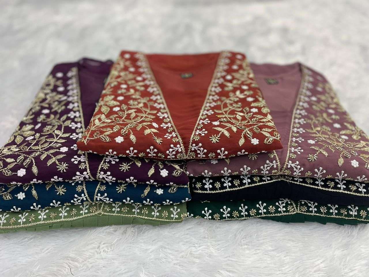 INLI AMAYRA GEORGETTE EMBROIDERY DESIGNER WORK PARTY WEAR GOWN DRESS 