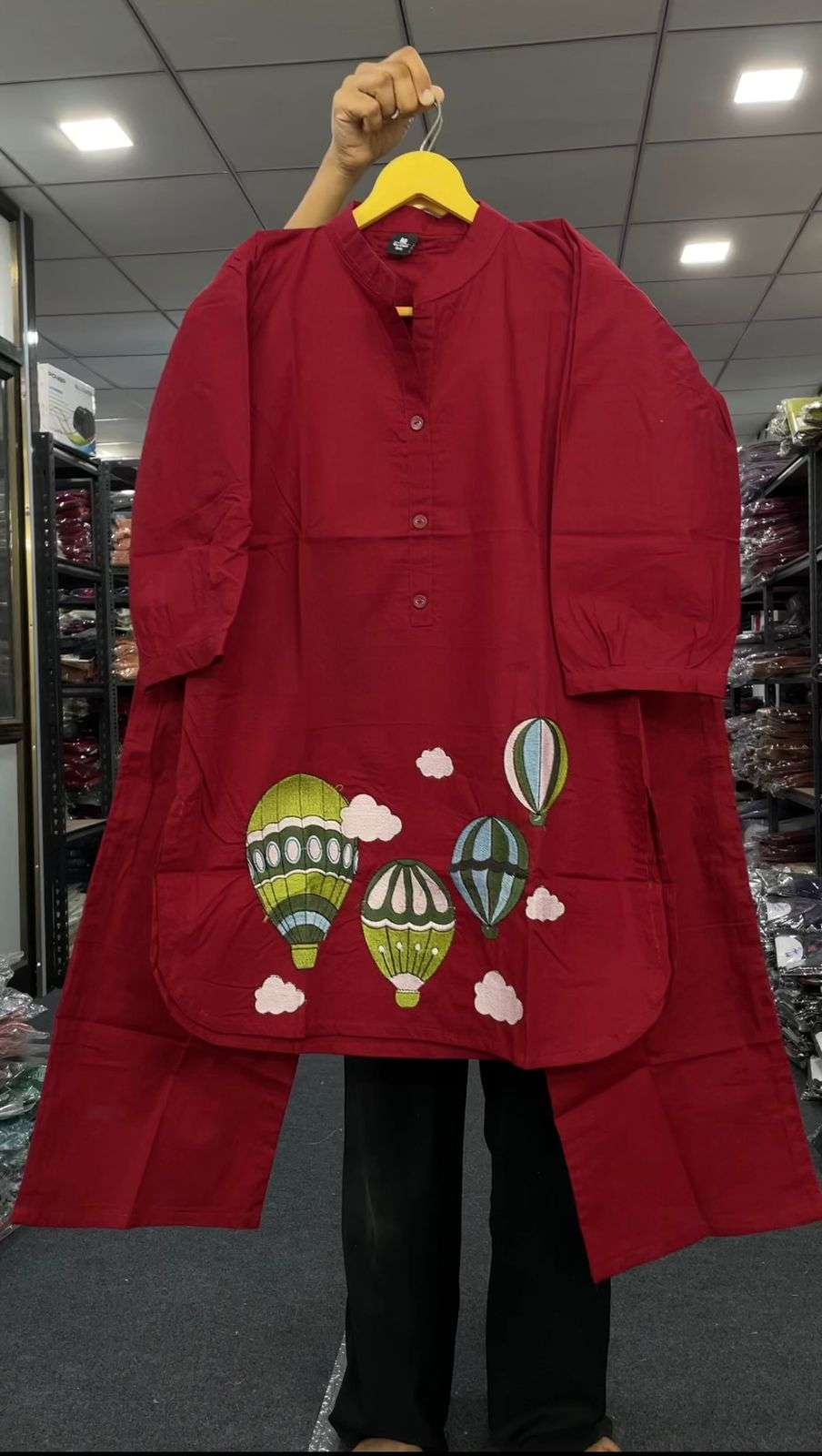 INLI HOT AI BALLOON COTTON FANCY WORKS LADIES CO-ORD SET