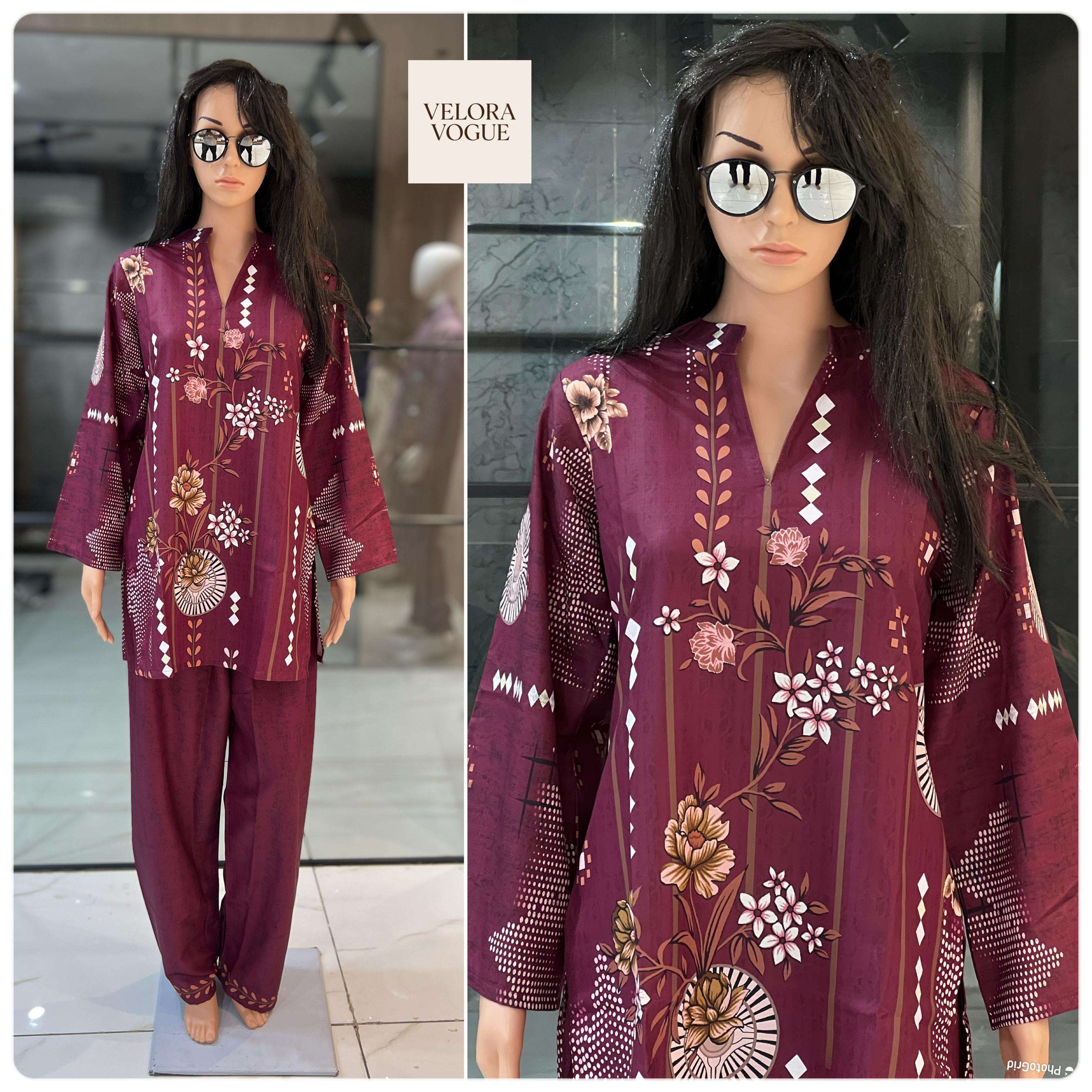INLI VELORA VOGUE LINEN DIGITAL PRINT TURKISH STYLE CO-ORD SET