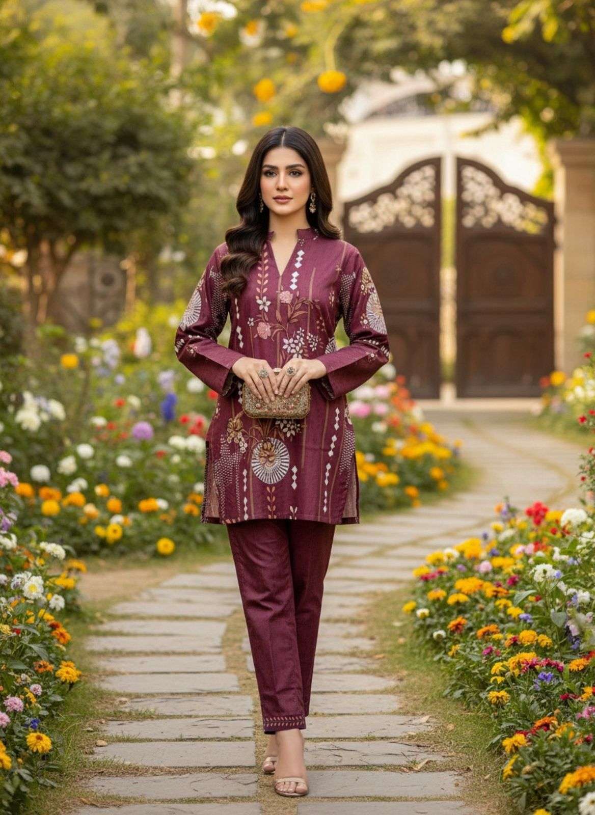 INLI VELORA VOGUE LINEN DIGITAL PRINT TURKISH STYLE CO-ORD SET