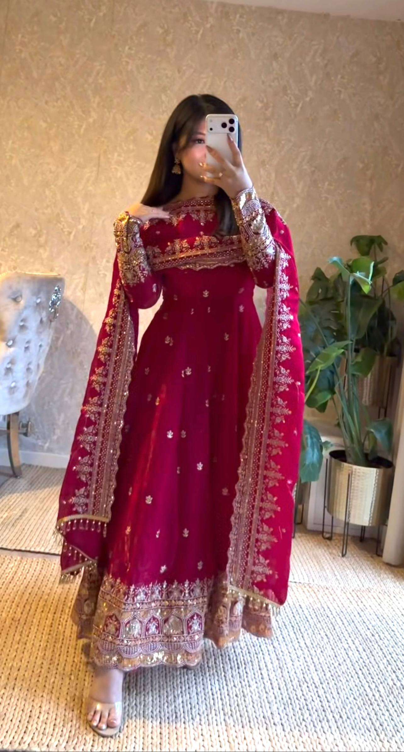 JD 639 SATIN SILK ELEGANT DESIGNER WORK PARTY WEAR ANARKALI GOWN DRESS