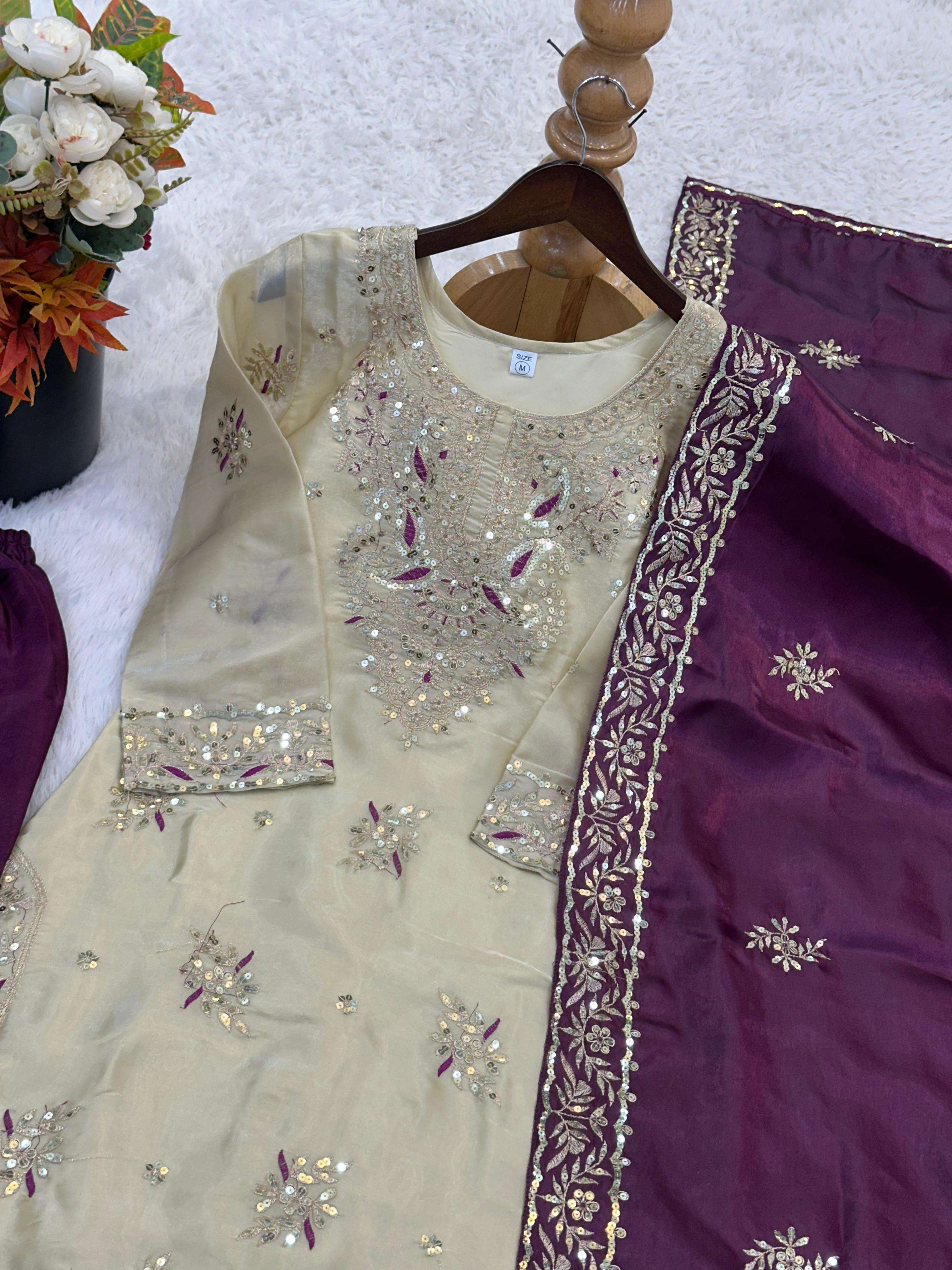 JF 039 SILK WITH HEAVY EMBROIDERY DESIGNER WORK PARTY WEAR LADIES SUIT