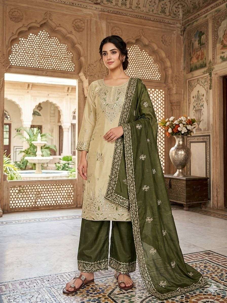 JF 039 SILK WITH HEAVY EMBROIDERY DESIGNER WORK PARTY WEAR LADIES SUIT