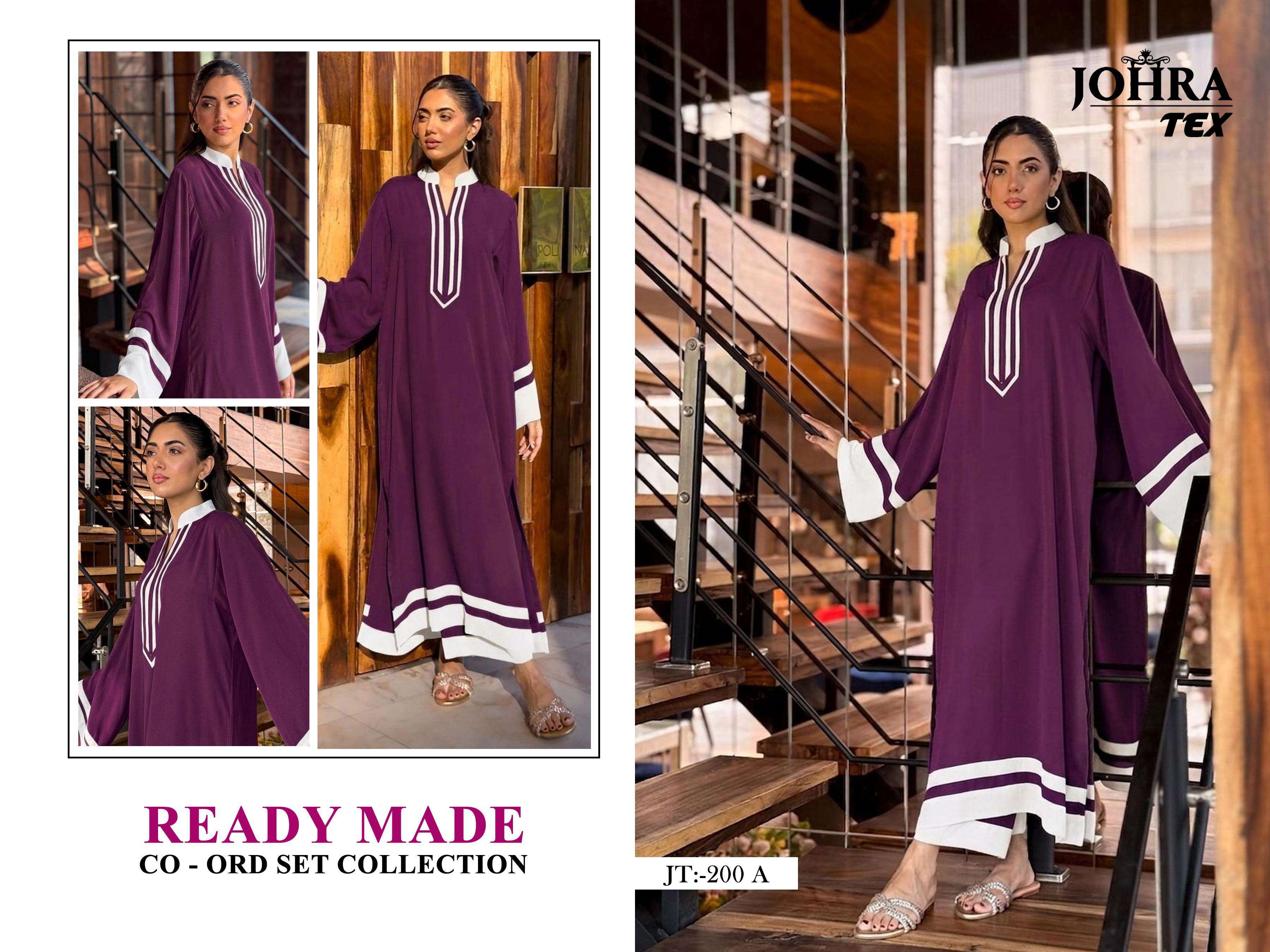 JOHRA TEX JT 200 VISCOSE FANCY PAKISTANI STYLE KURTI WITH BOTTOM PAIR 