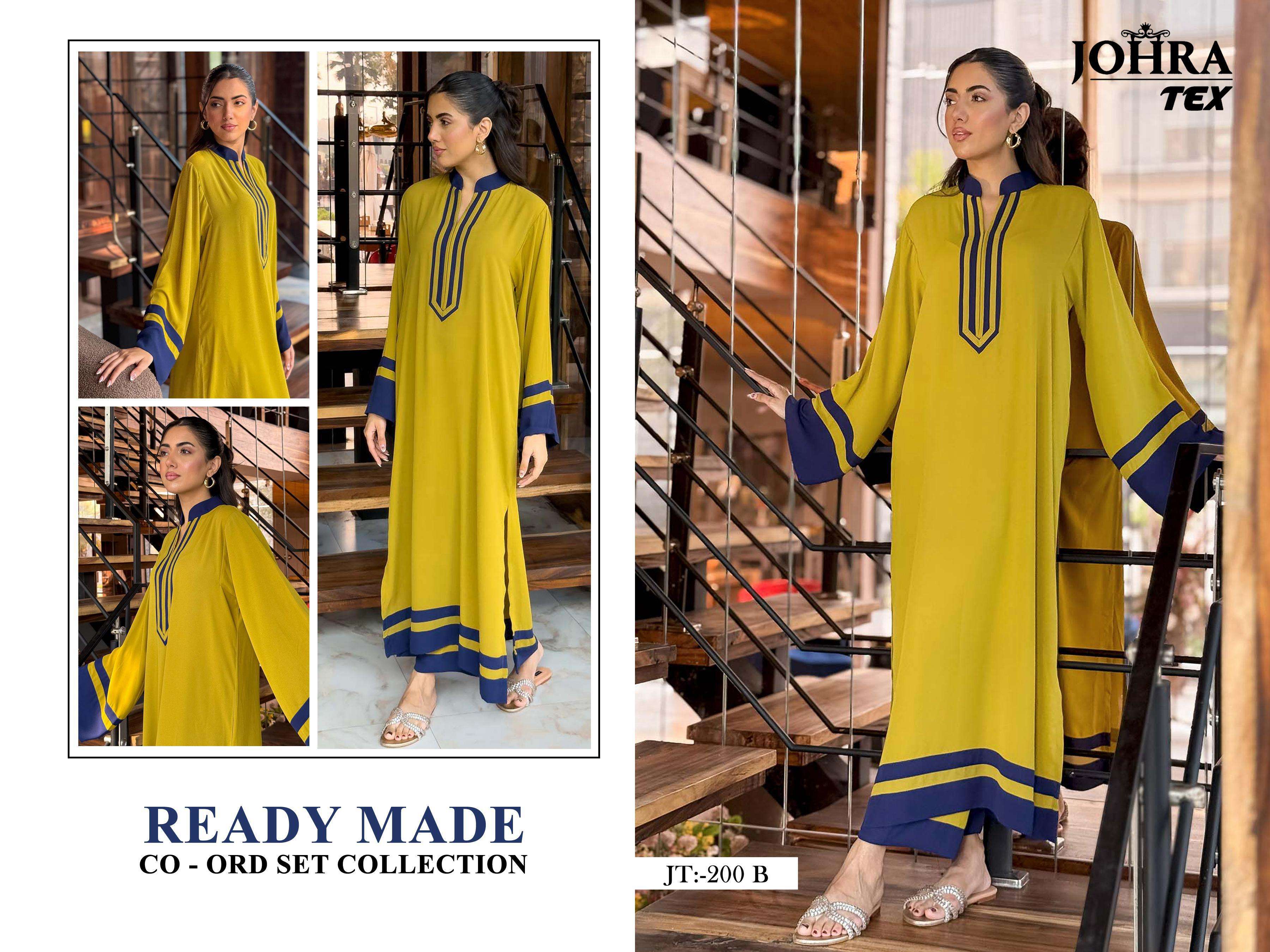 JOHRA TEX JT 200 VISCOSE FANCY PAKISTANI STYLE KURTI WITH BOTTOM PAIR 