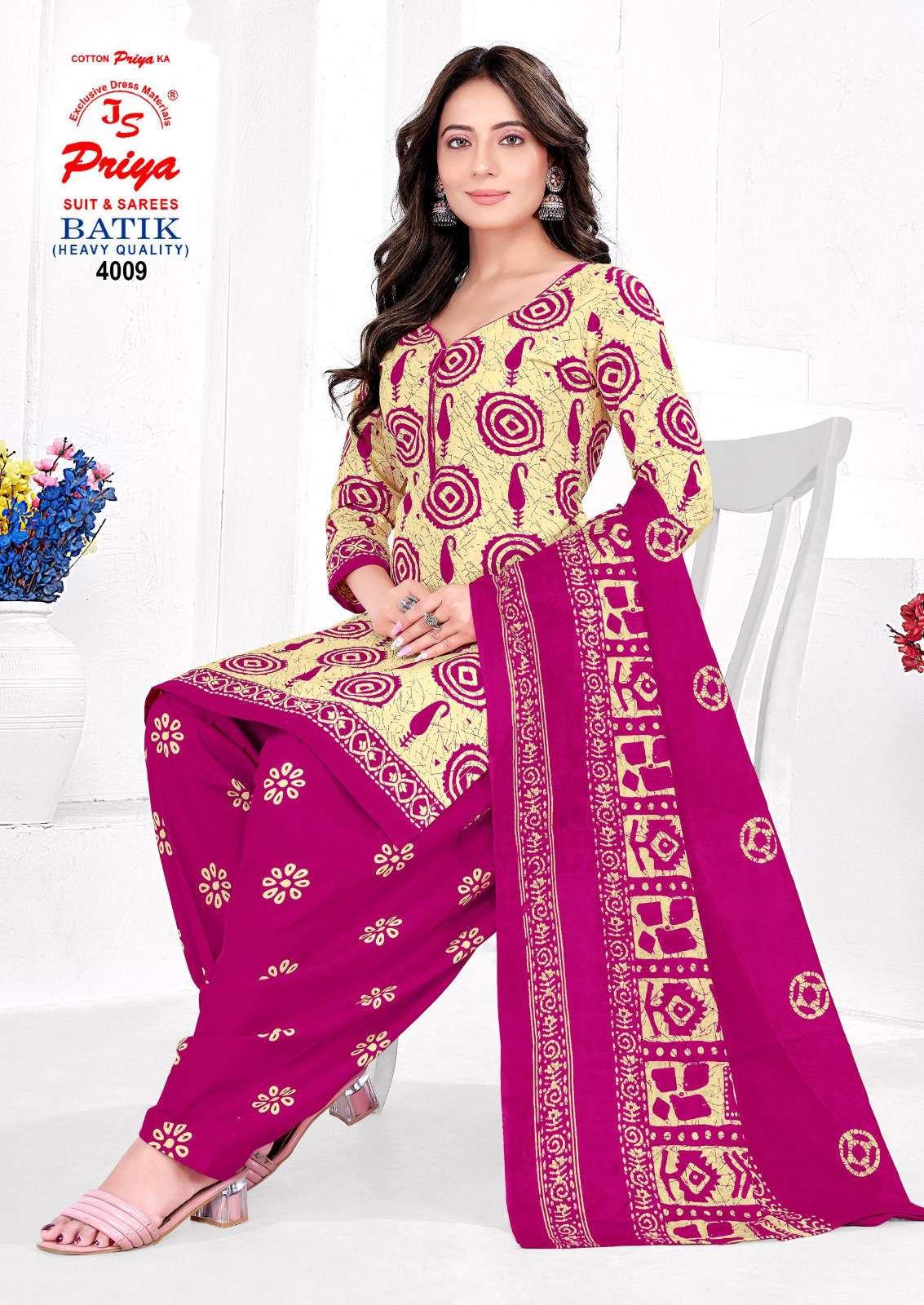 JS PRIYA BATIK VOL 4 COTTON BATIK PRINT READYMADE PATIYALA SUIT