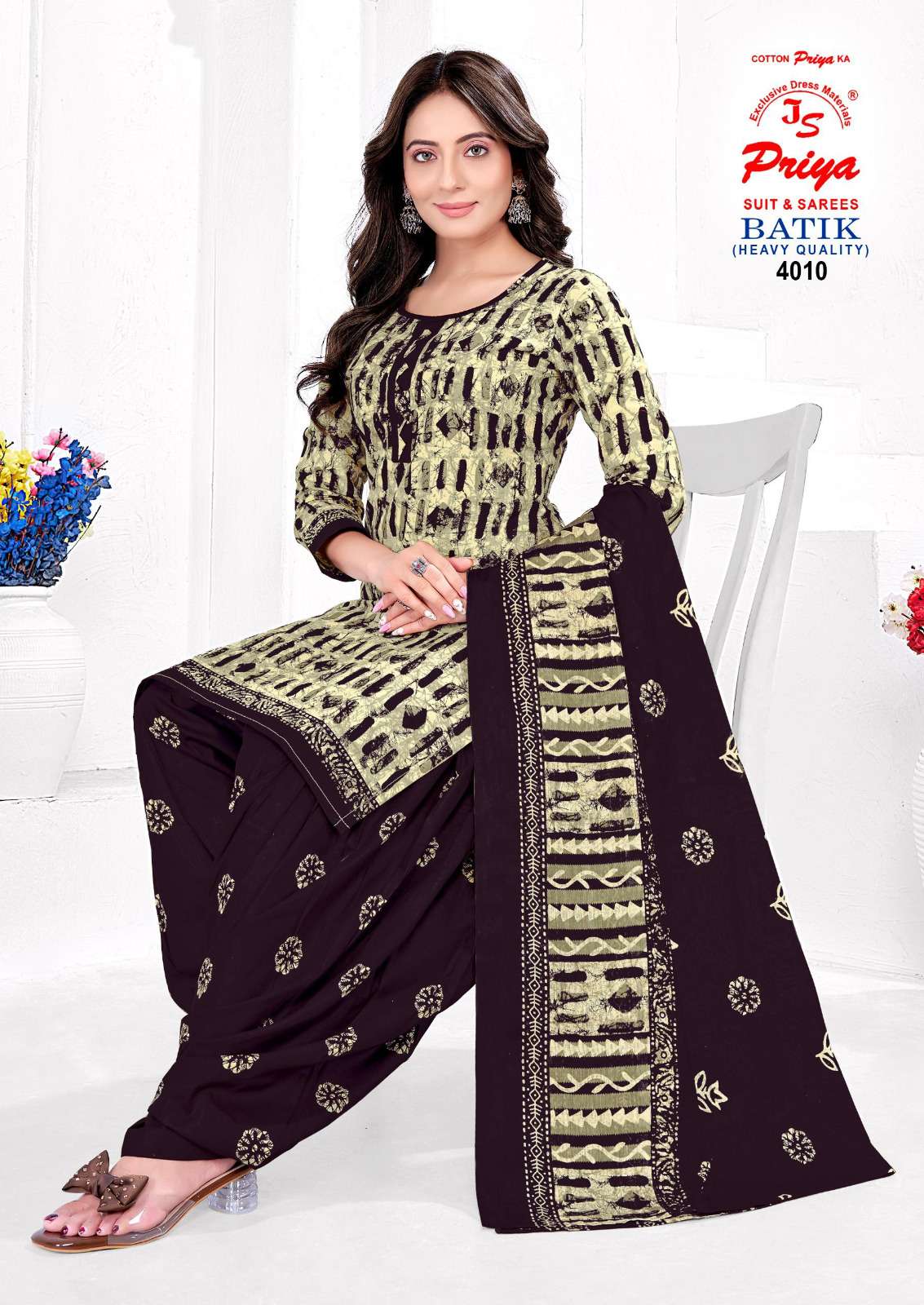 JS PRIYA BATIK VOL 4 COTTON BATIK PRINT READYMADE PATIYALA SUIT