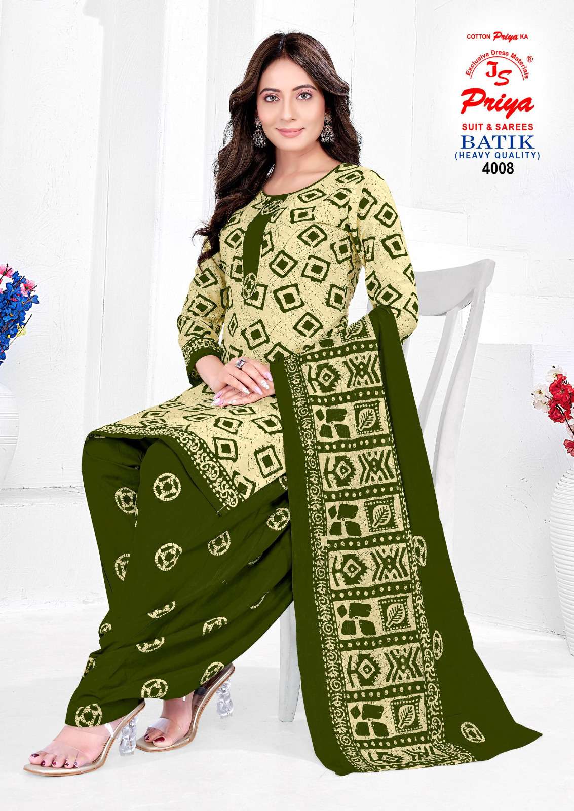 JS PRIYA BATIK VOL 4 COTTON BATIK PRINT READYMADE PATIYALA SUIT