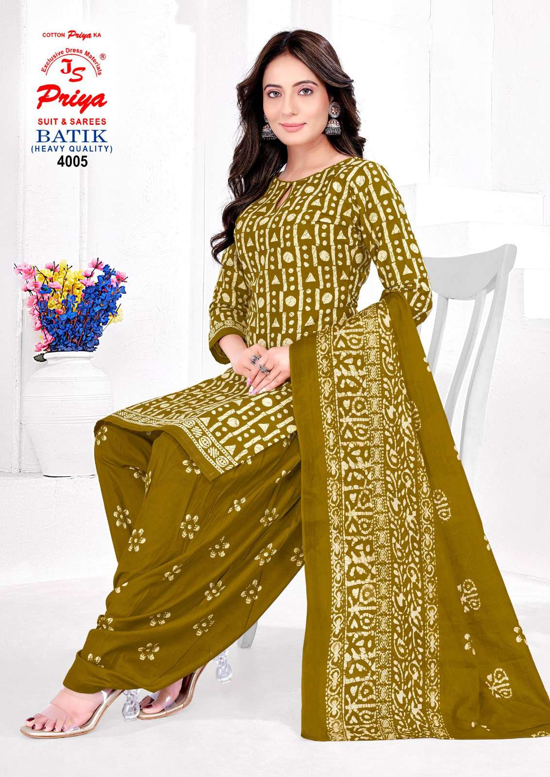 JS PRIYA BATIK VOL 4 COTTON BATIK PRINT READYMADE PATIYALA SUIT