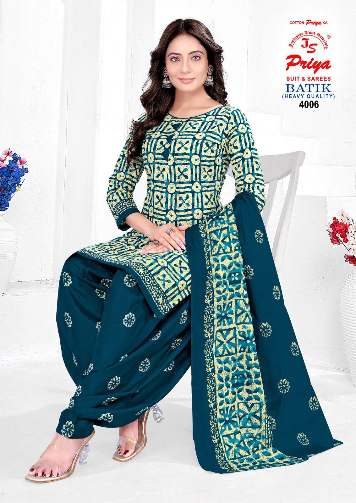 JS PRIYA BATIK VOL 4 COTTON BATIK PRINT READYMADE PATIYALA SUIT