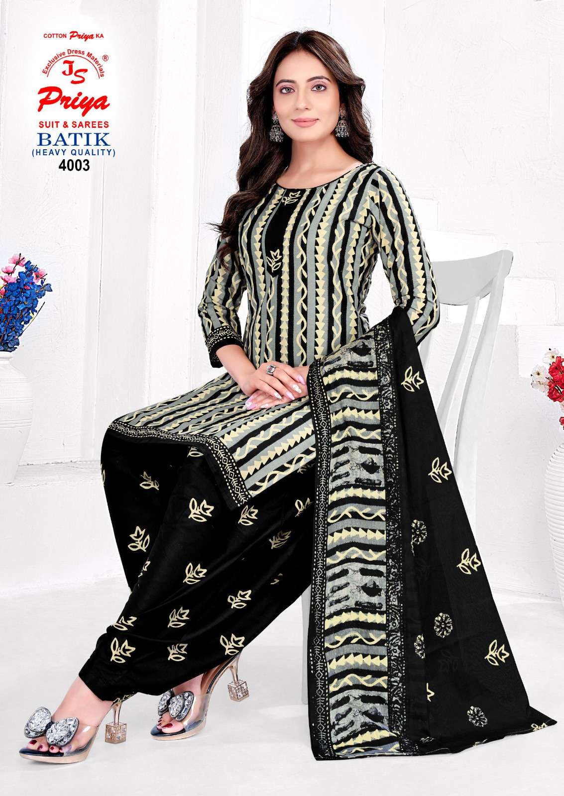 JS PRIYA BATIK VOL 4 COTTON BATIK PRINT READYMADE PATIYALA SUIT