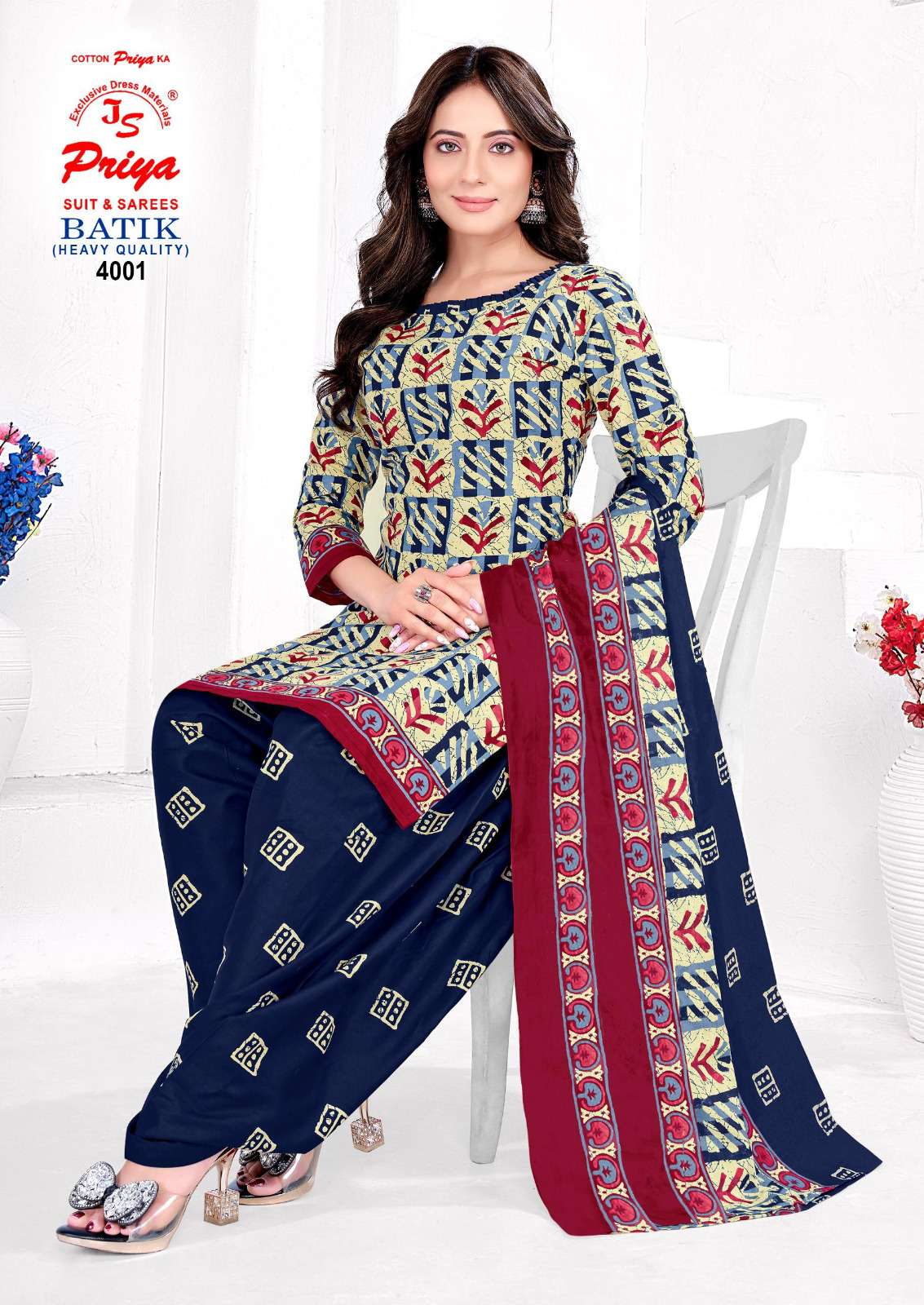 JS PRIYA BATIK VOL 4 COTTON BATIK PRINT READYMADE PATIYALA SUIT
