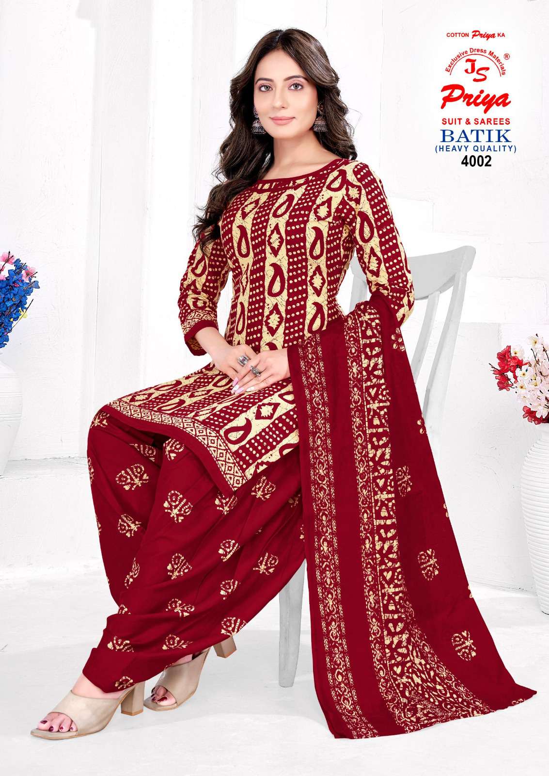 JS PRIYA BATIK VOL 4 COTTON BATIK PRINT READYMADE PATIYALA SUIT