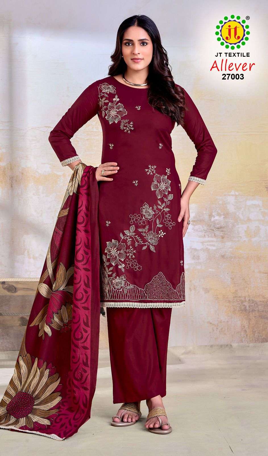 JT ALLEVER VOL 27 RAYON FANCY WORKS LADIES SALWAR SUIT