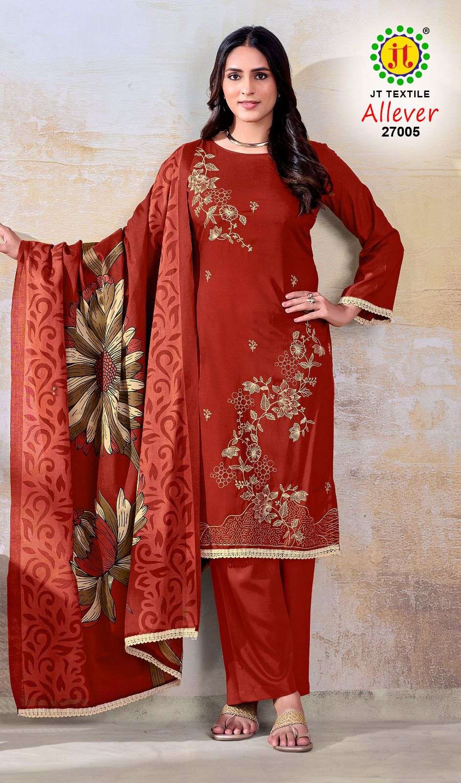 JT ALLEVER VOL 27 RAYON FANCY WORKS LADIES SALWAR SUIT