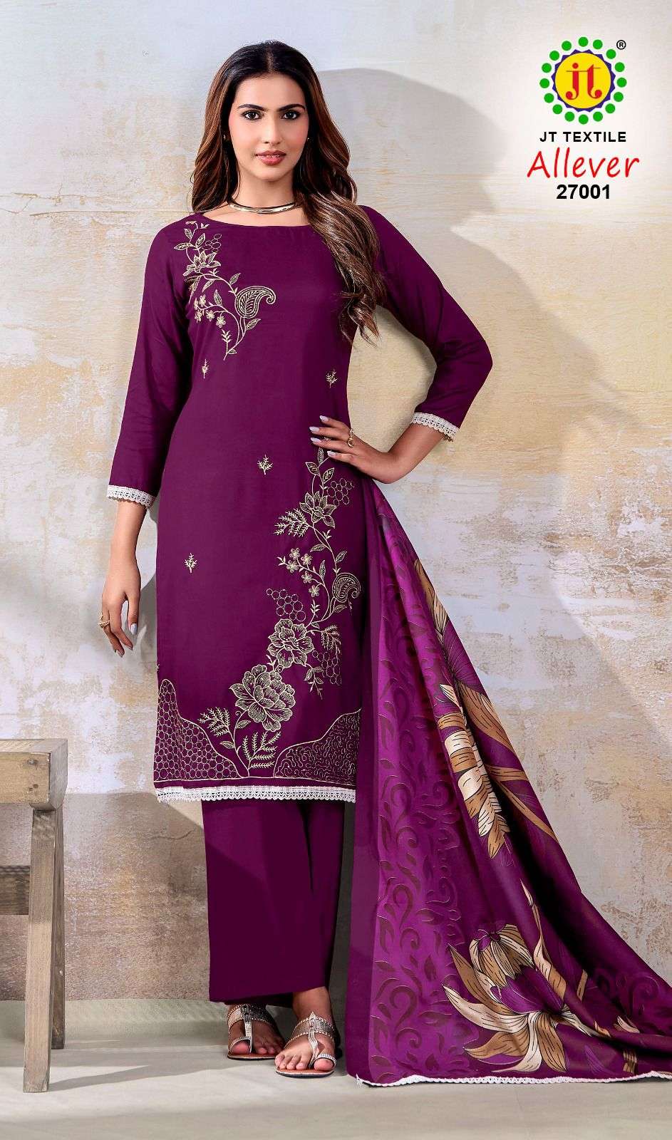 JT ALLEVER VOL 27 RAYON FANCY WORKS LADIES SALWAR SUIT