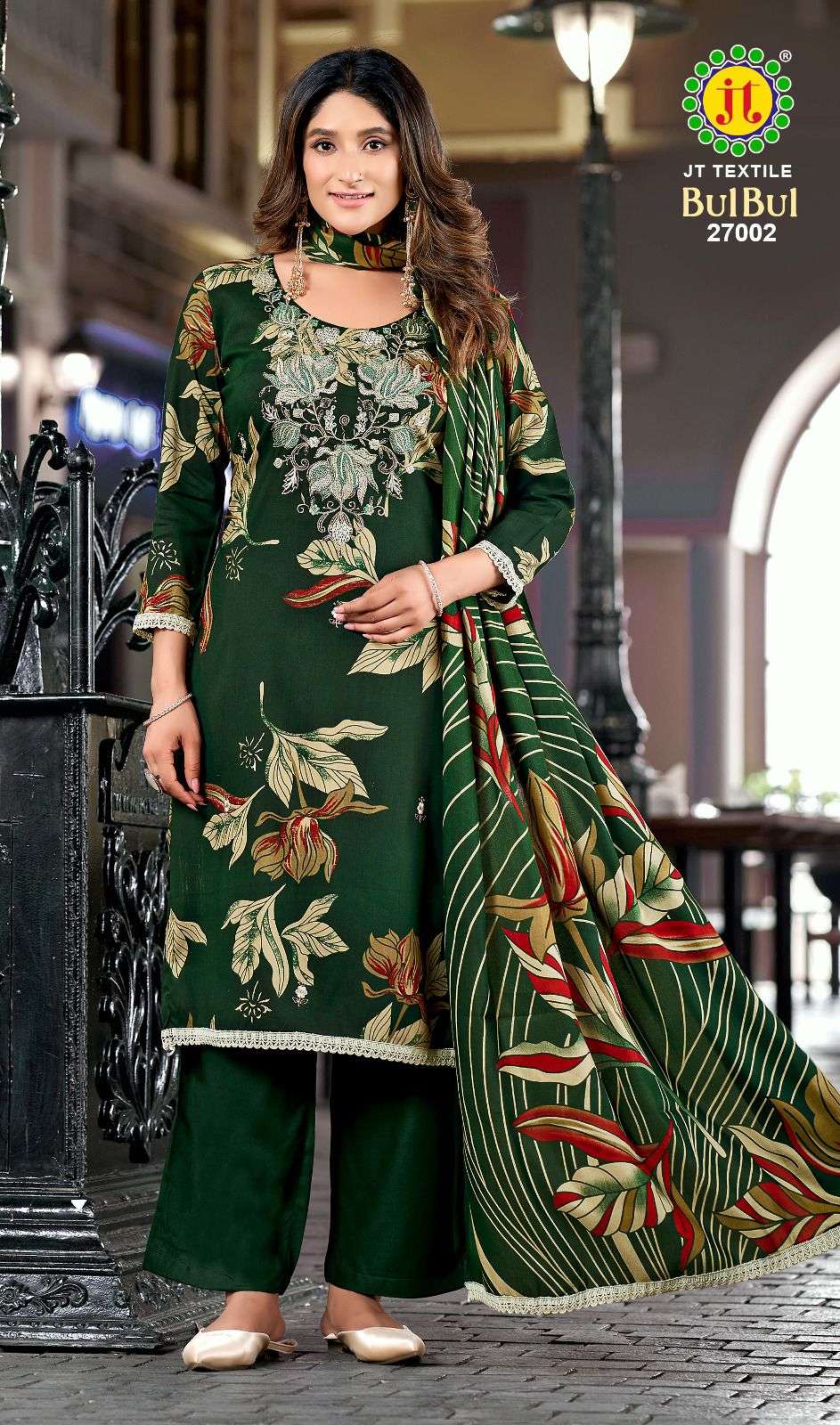 JT BULBUL VOL 27 RAYON FANCY WORKS LADIES SUIT