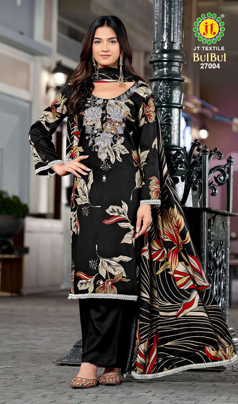 JT BULBUL VOL 27 RAYON FANCY WORKS LADIES SUIT