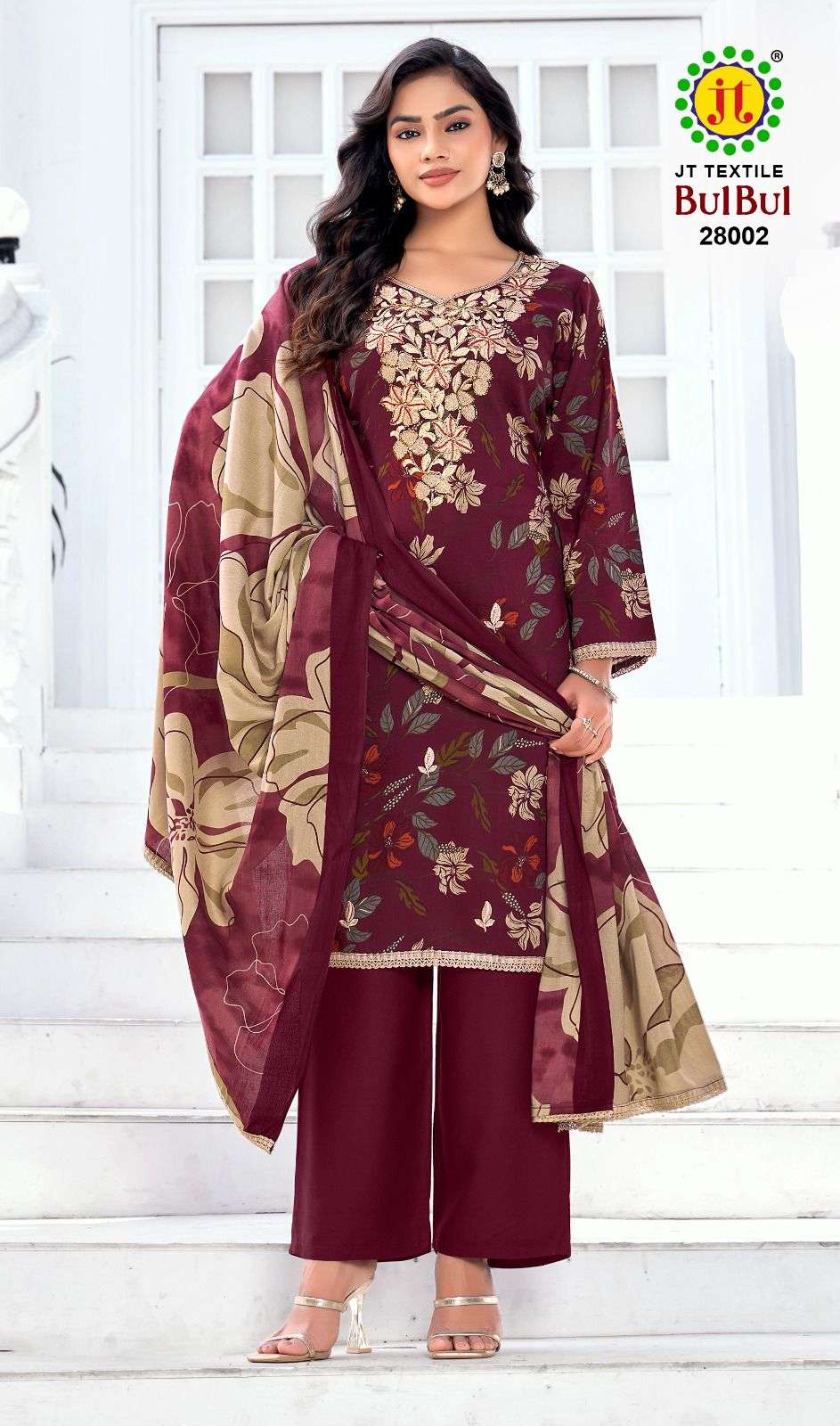 JT BULBUL VOL 28 RAYON FANCY WORKS LADIES SALWAR SUIT