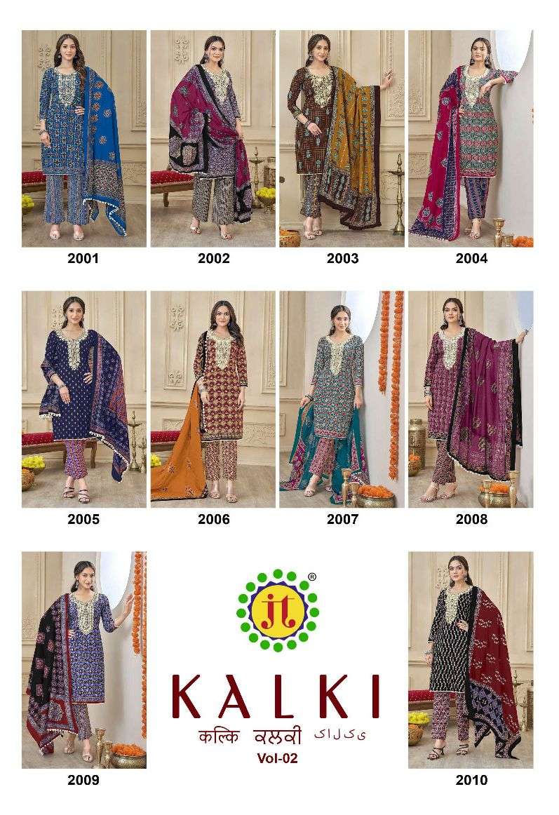JT KALKI VOL 2 COTTON FANCY WORK LADIES SUIT