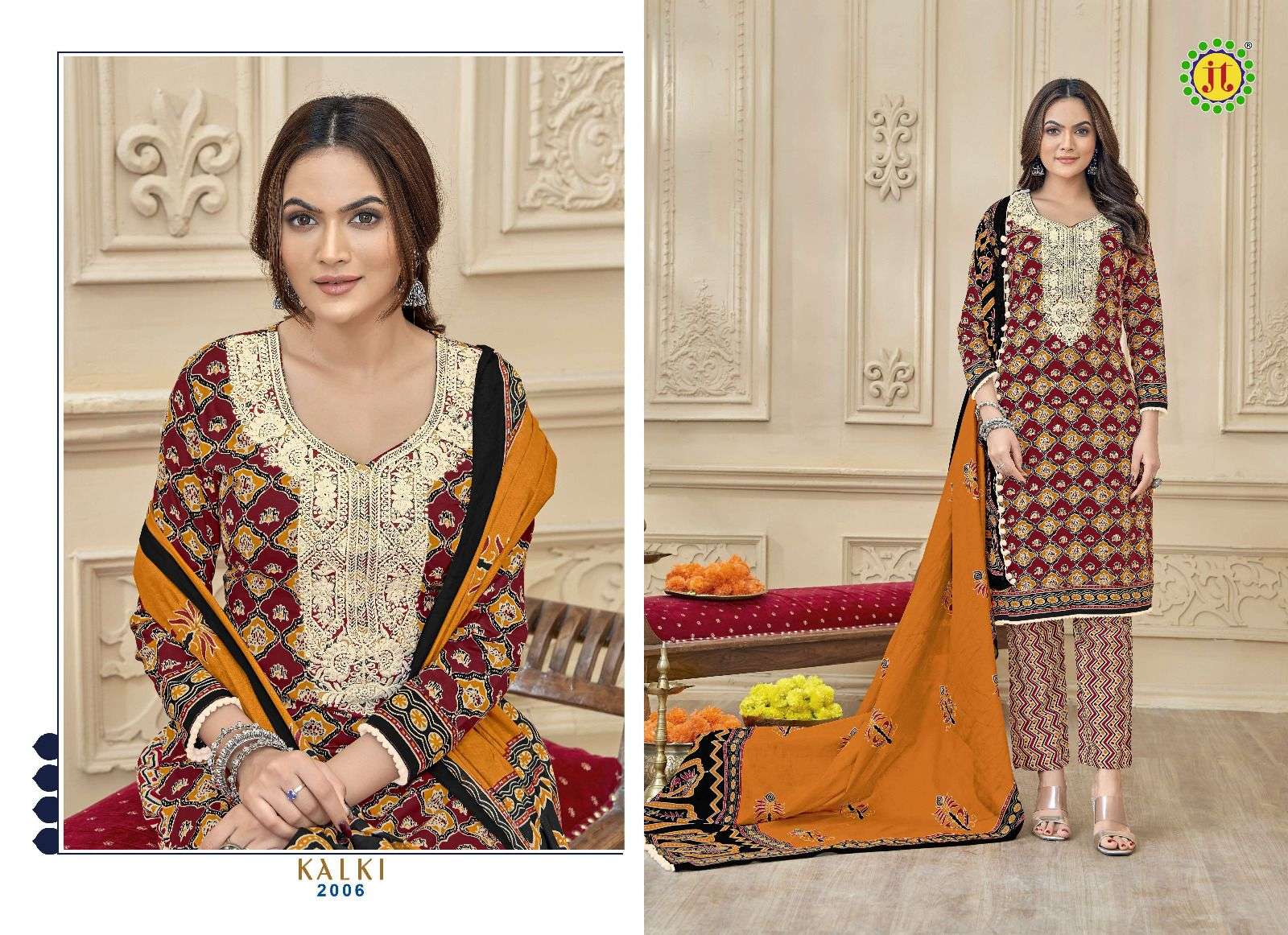 JT KALKI VOL 2 COTTON FANCY WORK LADIES SUIT