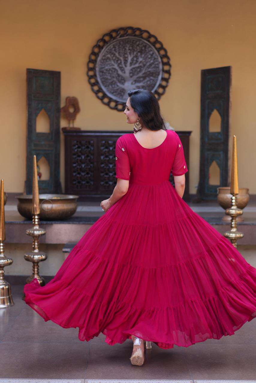 KA 1255 GEORGETTE DESIGNER READY MADE PARTY WEAR GOWN