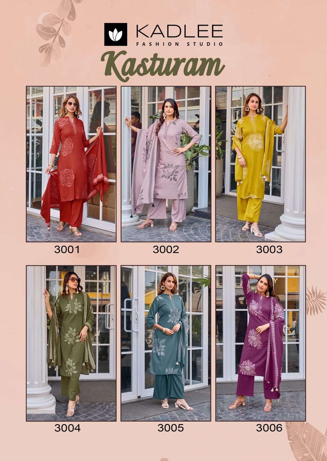 KADLEE FASHION KASTURAM RAYON FANCY WORKS LADIES 3PCS SET COLLECTION 
