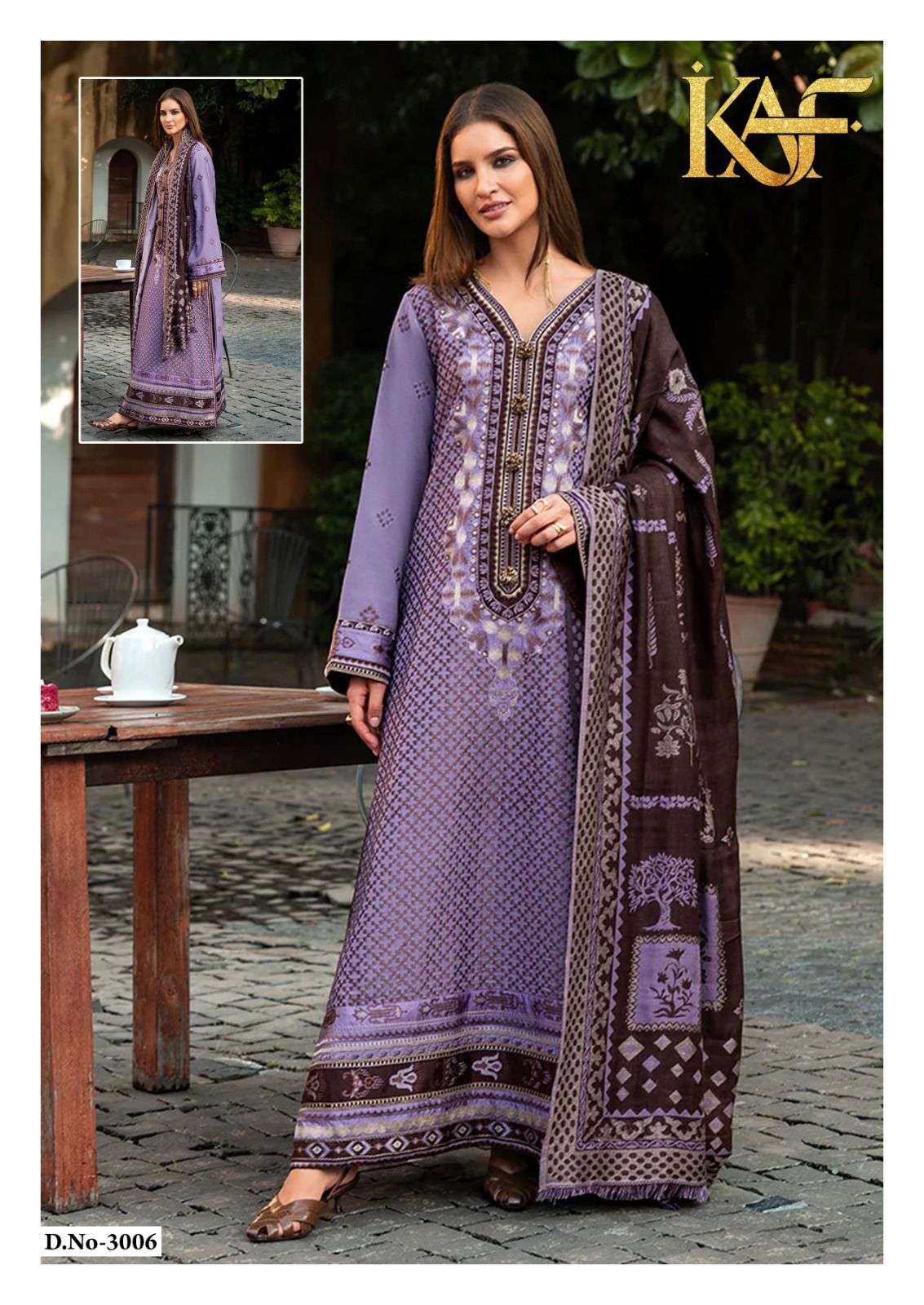 KAF FABRIC EVAYRA GULAAL LUXURY LAWN COLLECTION VOL 3 DIGITAL PRINT COTTON SALWAR SUIT