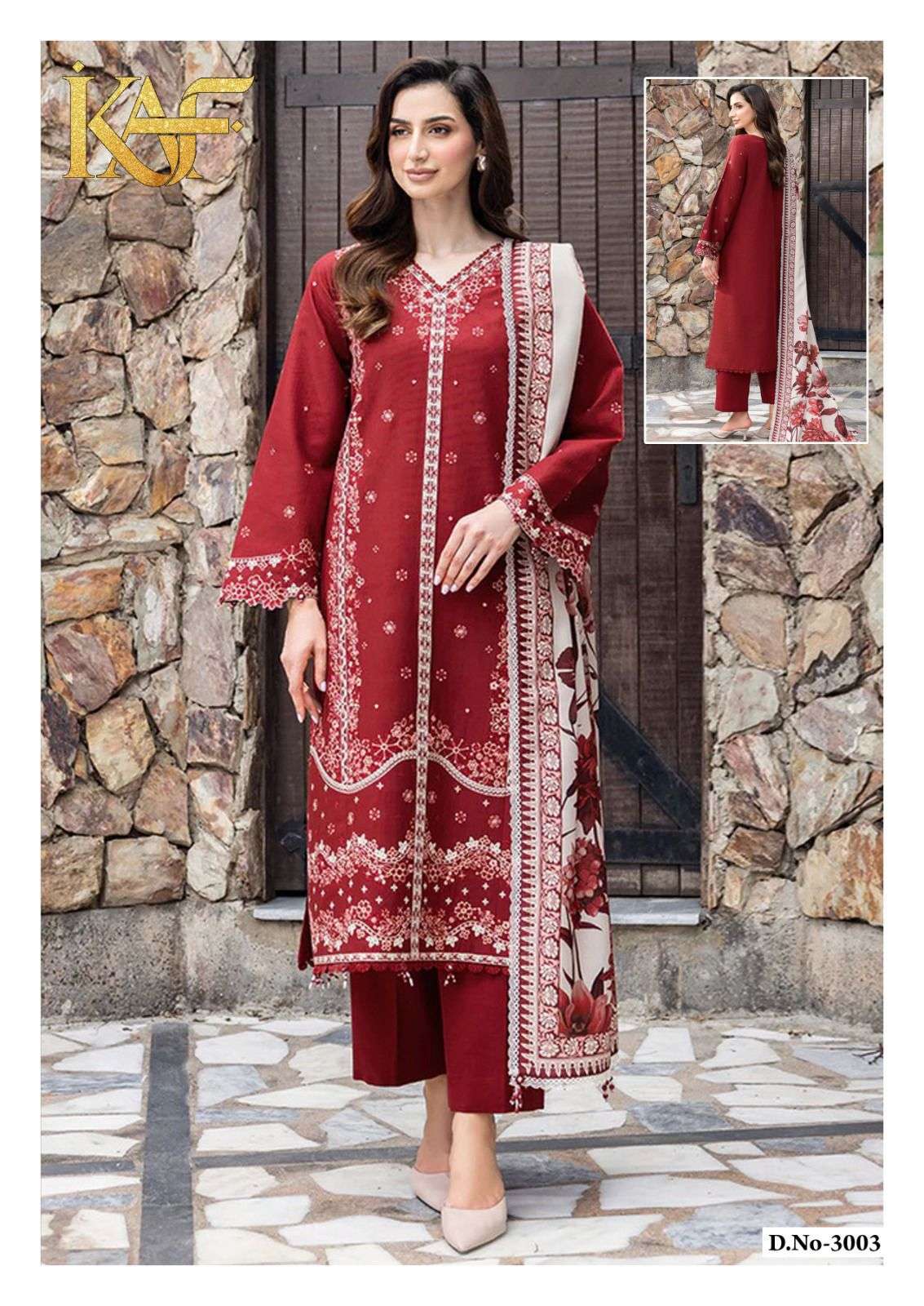 KAF FABRIC EVAYRA GULAAL LUXURY LAWN COLLECTION VOL 3 DIGITAL PRINT COTTON SALWAR SUIT