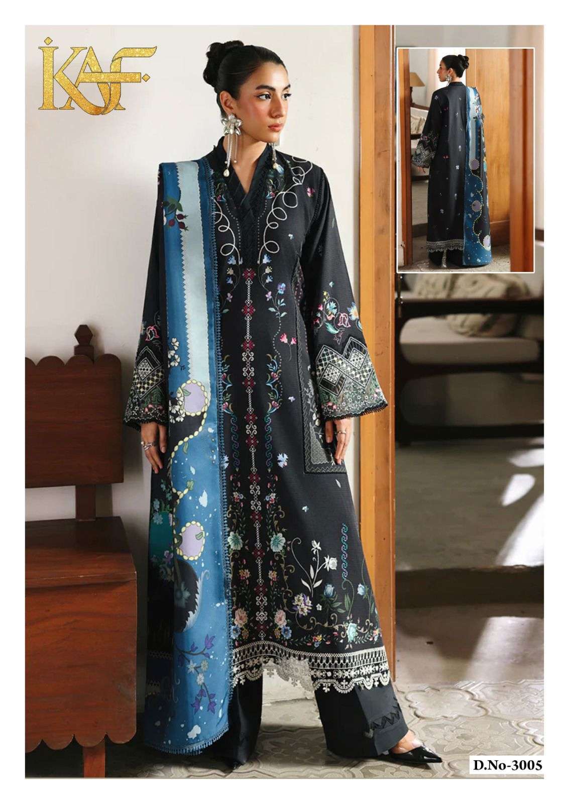 KAF FABRIC EVAYRA GULAAL LUXURY LAWN COLLECTION VOL 3 DIGITAL PRINT COTTON SALWAR SUIT
