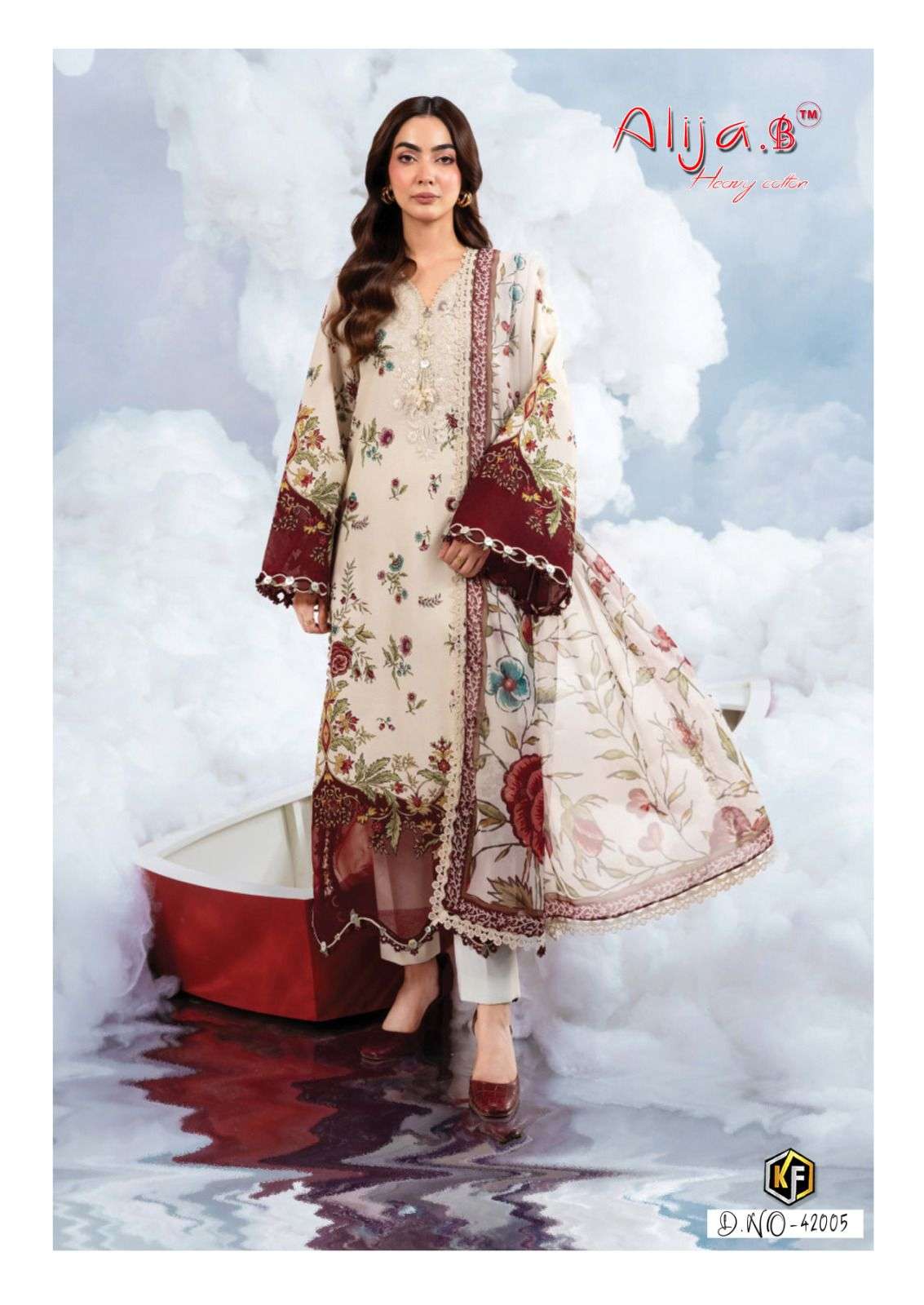 KEVAL FAB ALIJA B VOL 42 LAWN COTTON DIGITAL PRINTS SALWAR SUIT