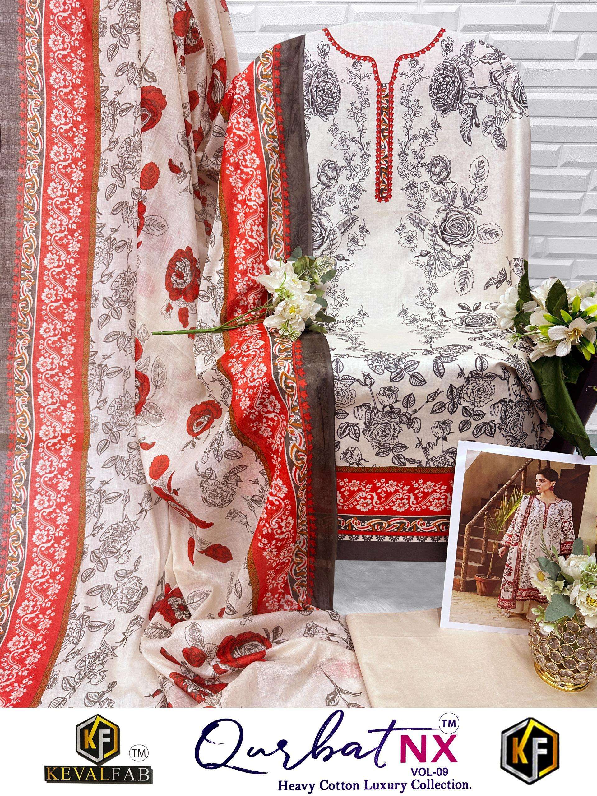 KEVAL FAB QURBAT NX VOL 9 COTTON DIGITAL PRINTS SALWAR SUIT