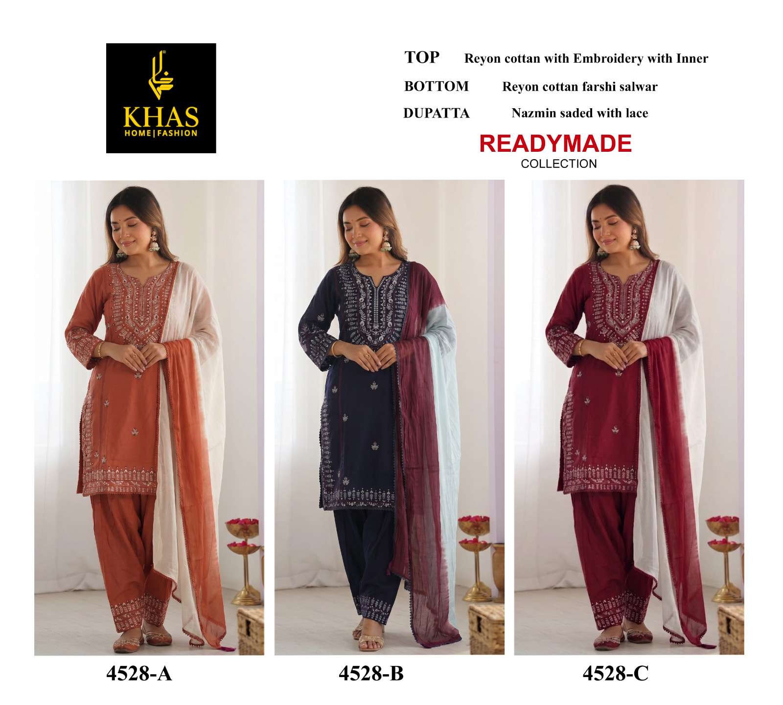 KHAS FASHION D NO 4526 HEAVY EMBROIDERY DESIGNER READY MADE PAKISTANI SUIT