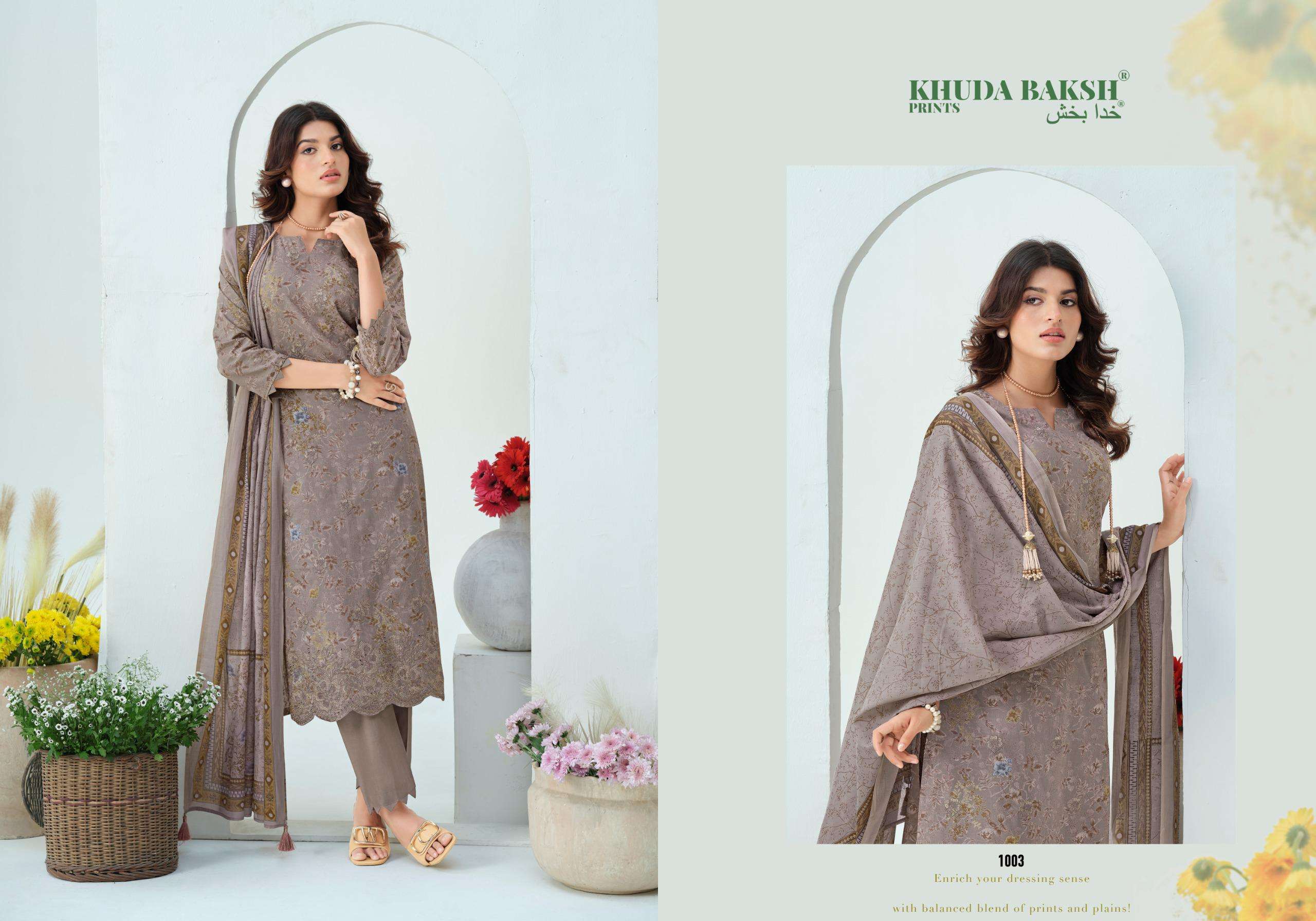 KHUDHA BAKSH PRINTS DASTAAN E ISHQ LAWN COTTON FANCY WORK SUIT