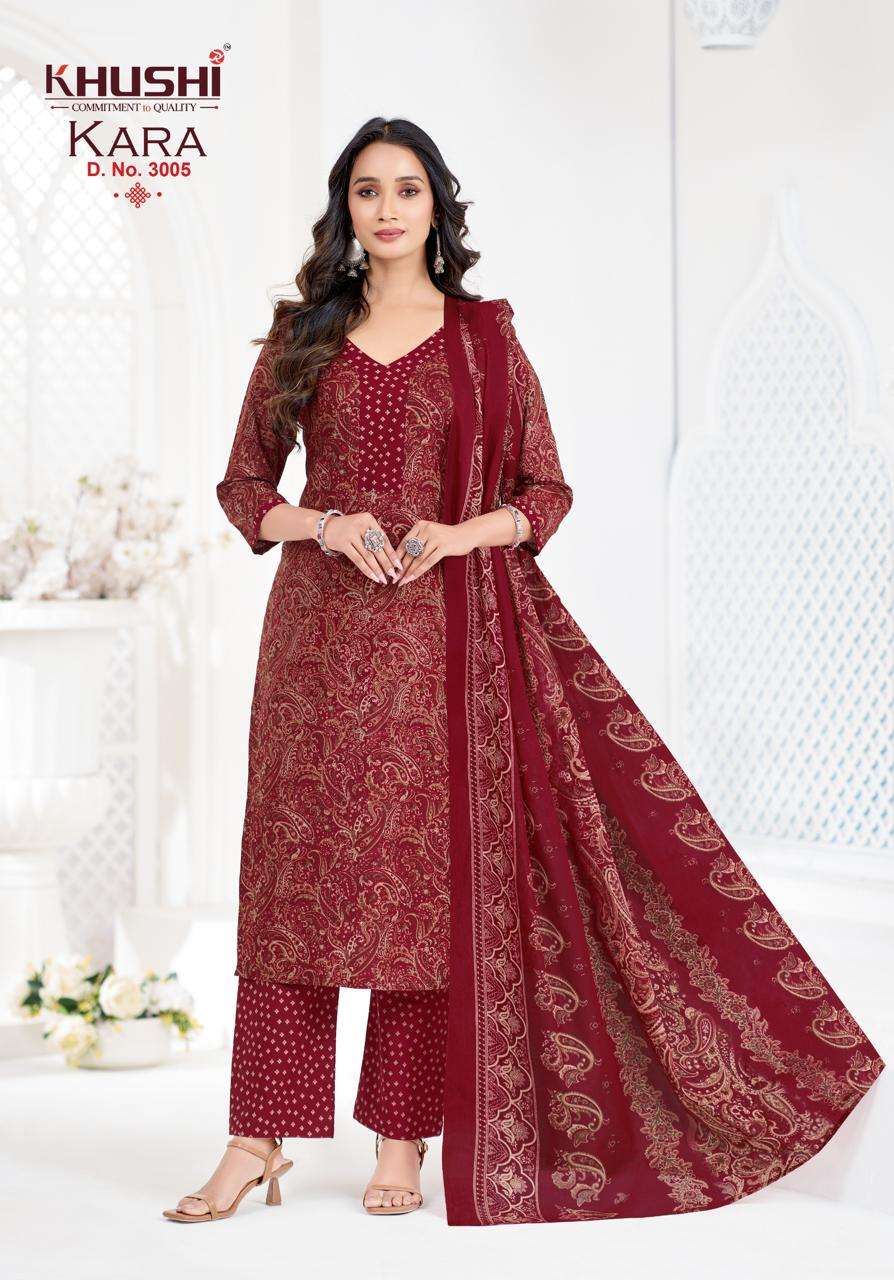 KHUSHI KARA VOL 3 COTTON PRINT READY MADE LADIES SUIT