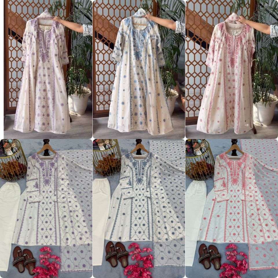 LADY LOOK 014 SILK WITH HEAVY EMBROIDERY WORKS LADIES SUIT