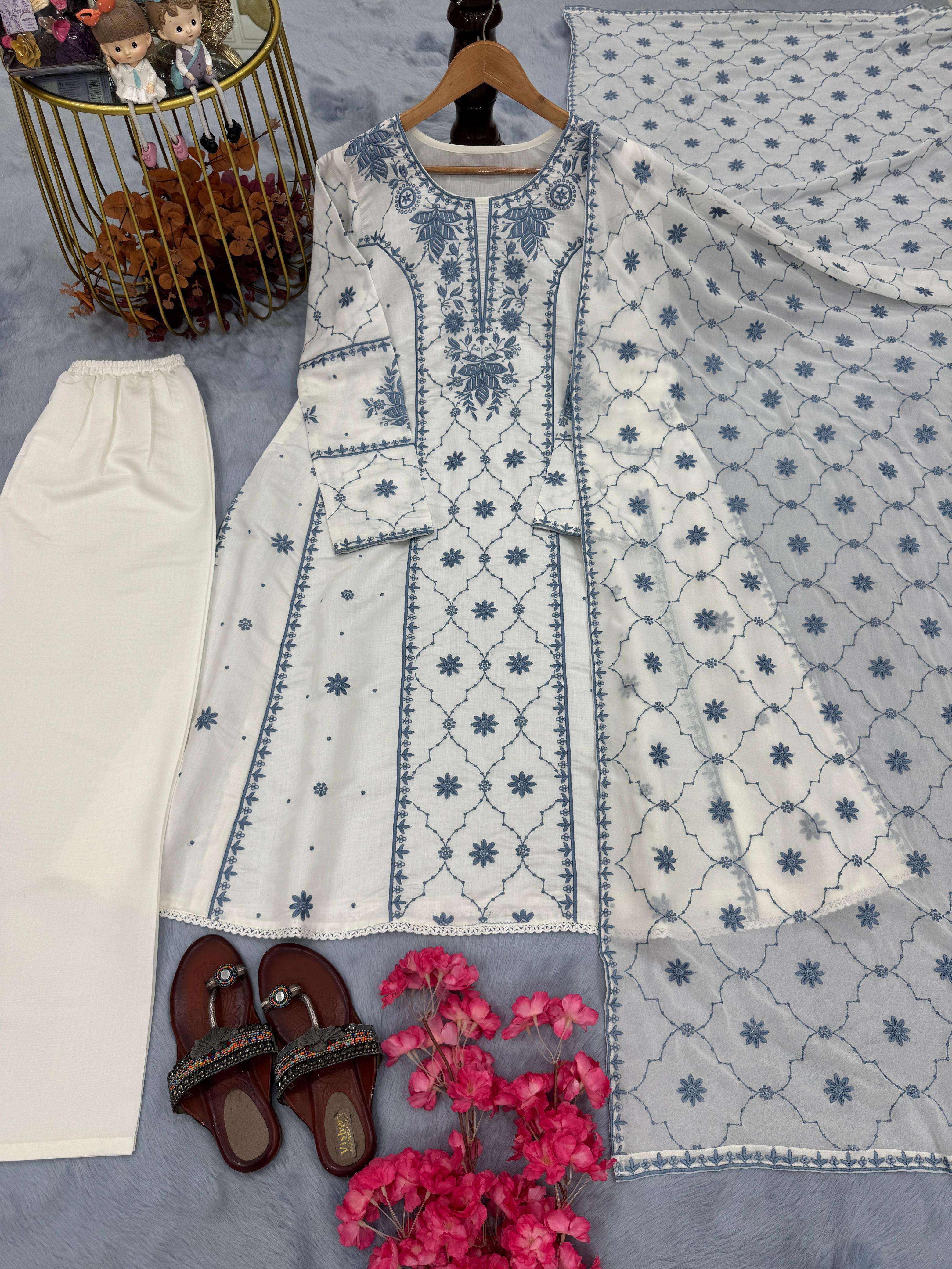 LADY LOOK 014 SILK WITH HEAVY EMBROIDERY WORKS LADIES SUIT