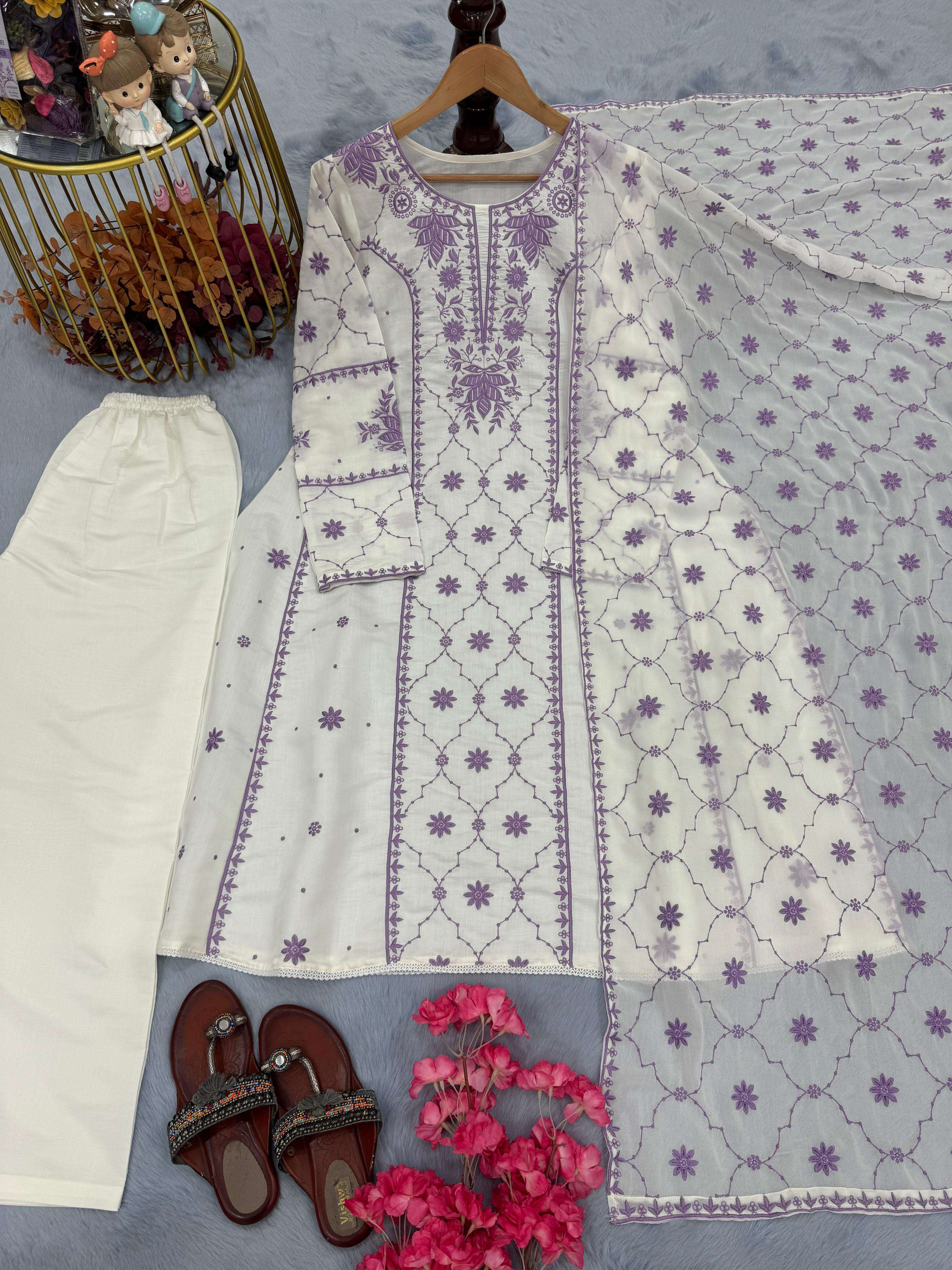 LADY LOOK 014 SILK WITH HEAVY EMBROIDERY WORKS LADIES SUIT