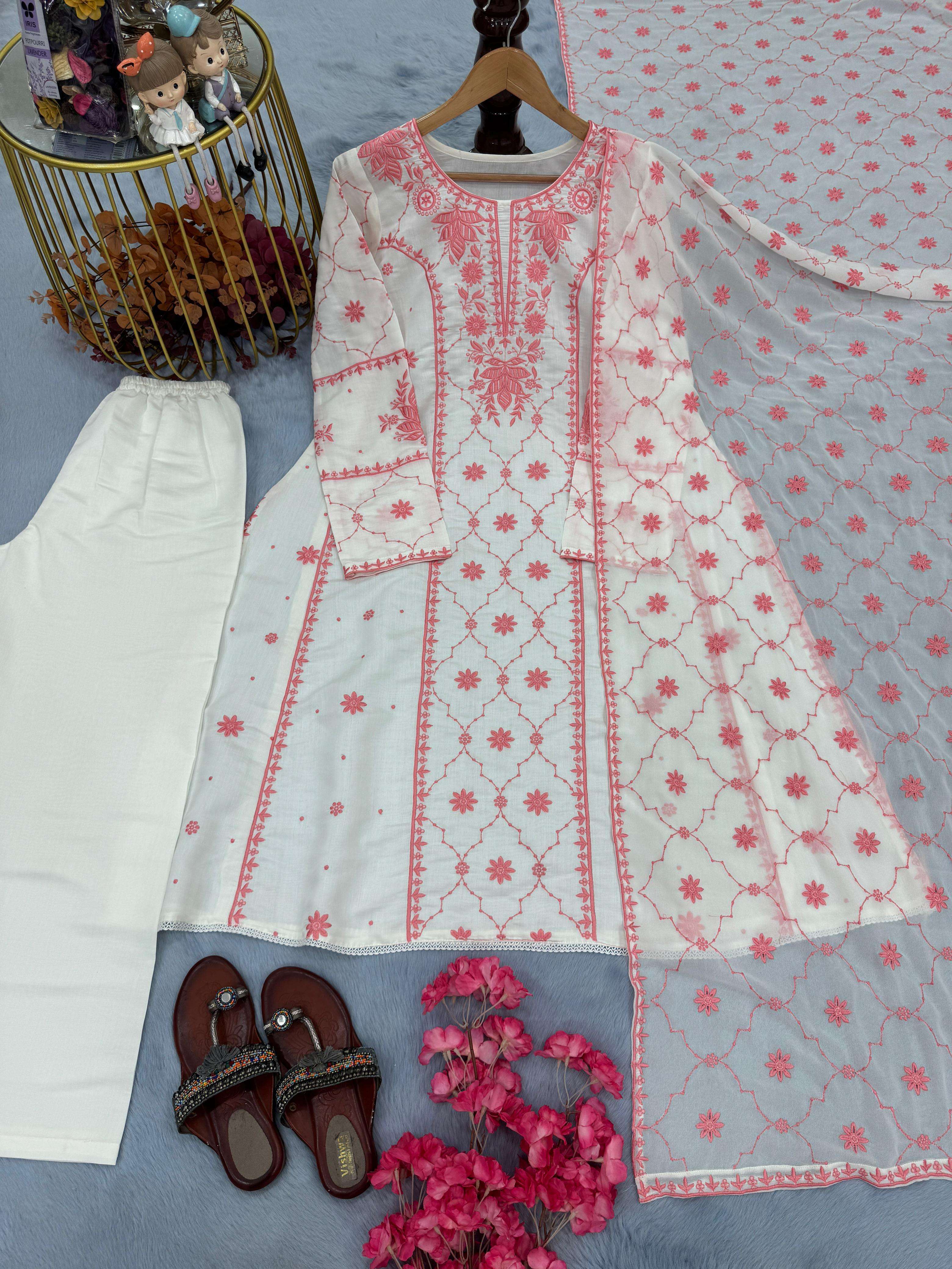 LADY LOOK 014 SILK WITH HEAVY EMBROIDERY WORKS LADIES SUIT
