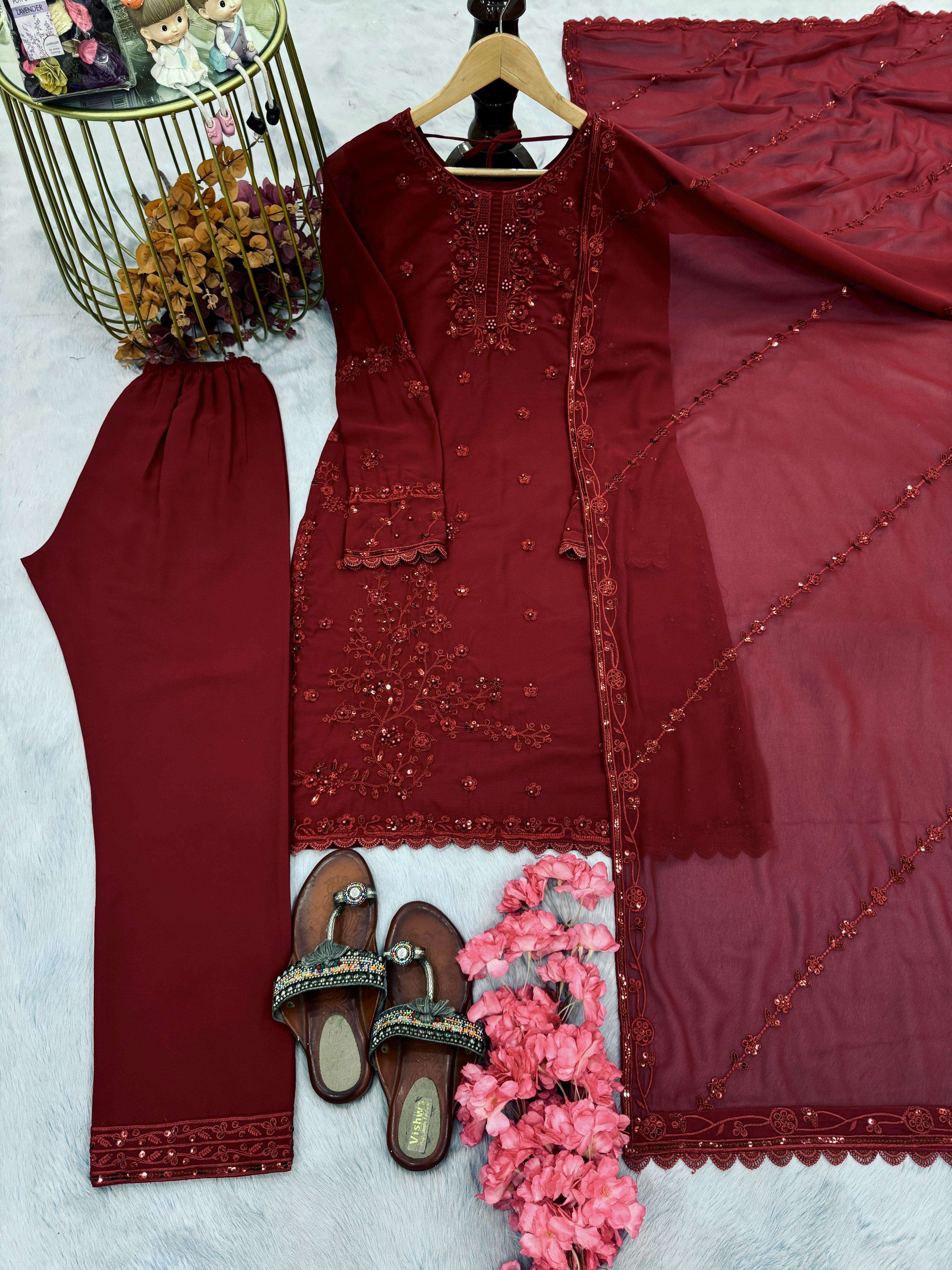 LADY LOOK 024 FOX GEORGETTE PARTY WEAR LADIES 3PCS SET COLLECTION 
