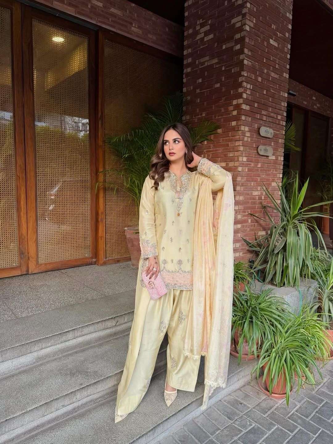 LADY LOOK 042 SATIN SILK SEQUENCE EMBROIDERY DESIGNER WORK FUNCTION WEAR LADIES SUIT